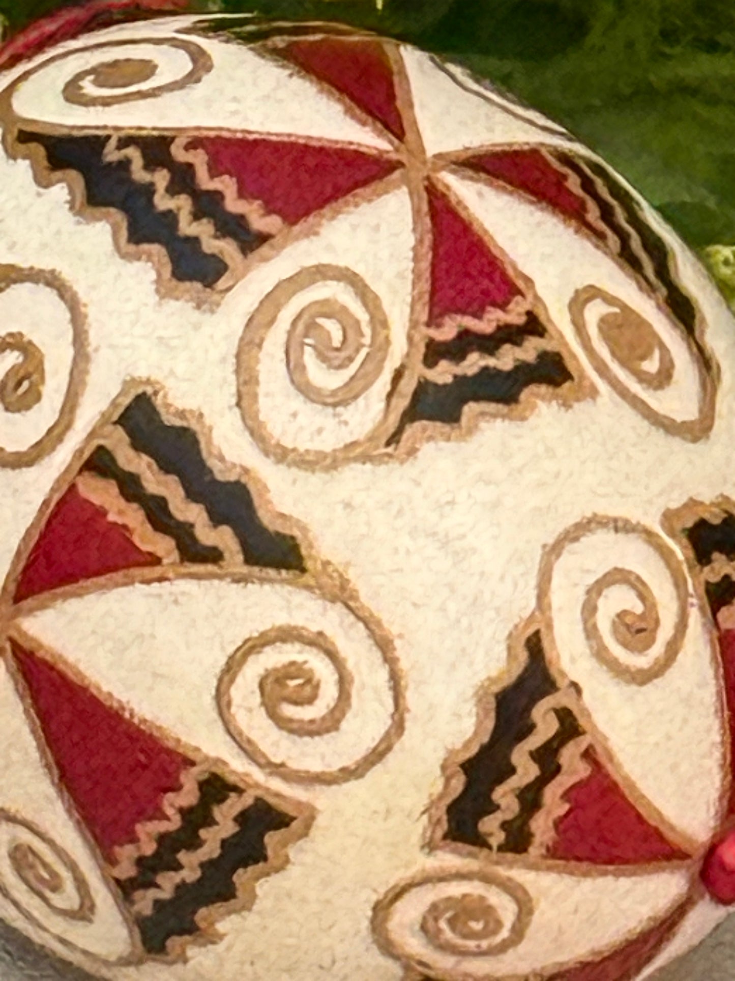 Hand-painted Ukrainian chicken Pysanka #23
