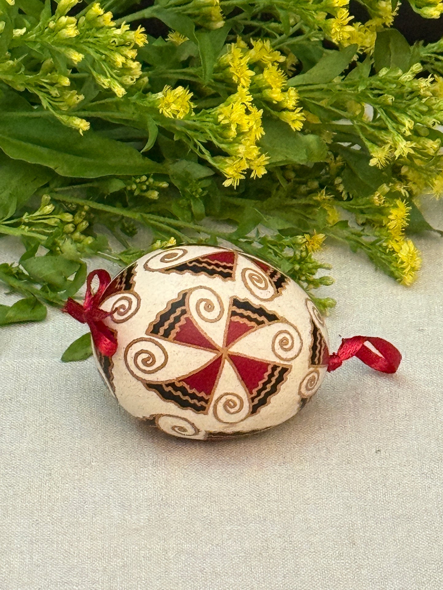 Hand-painted Ukrainian chicken Pysanka #23