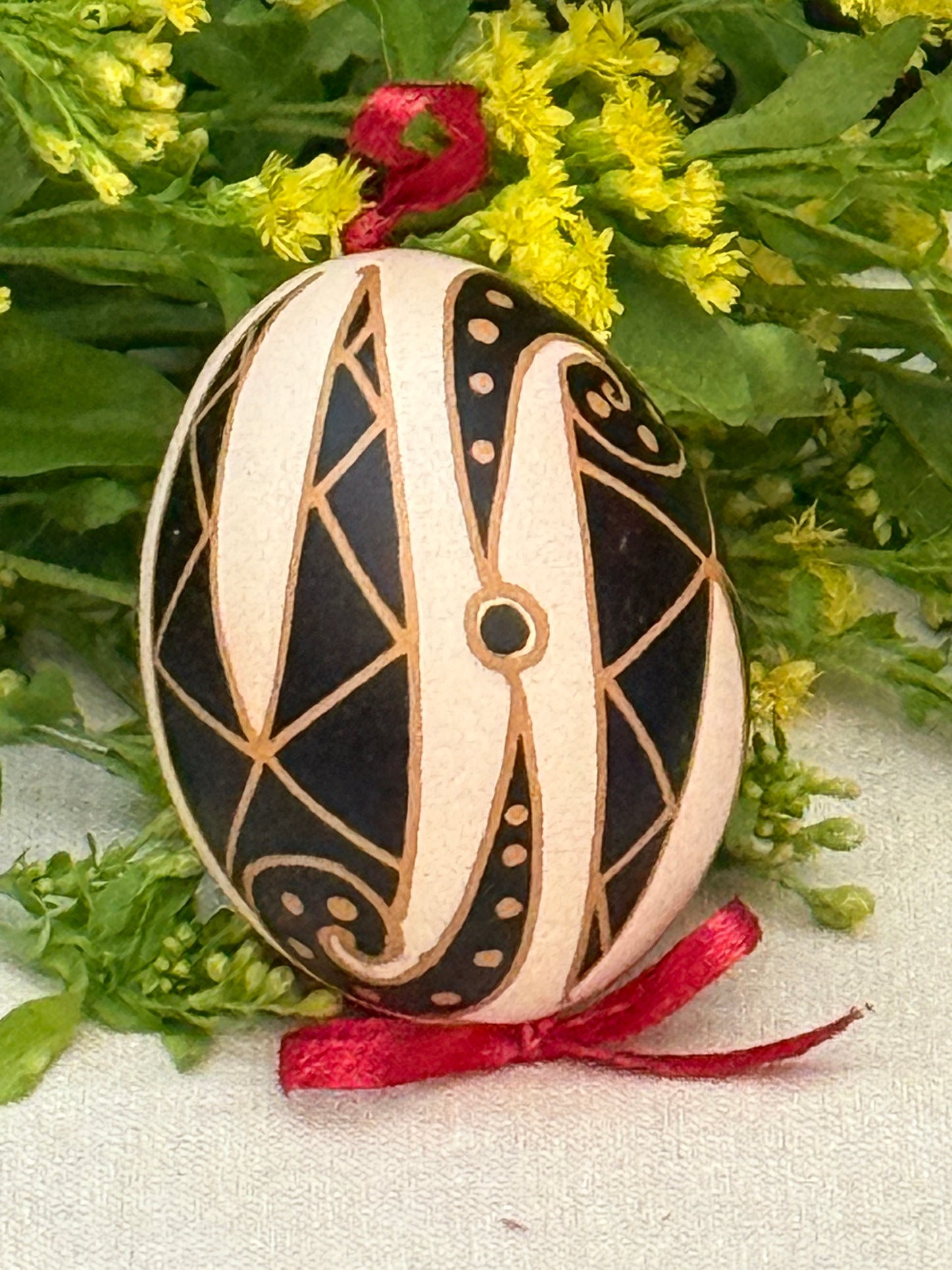 Hand-painted Ukrainian chicken Pysanka #31
