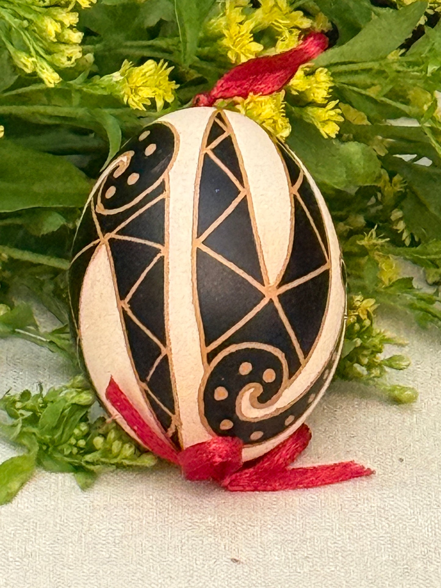 Hand-painted Ukrainian chicken Pysanka #31