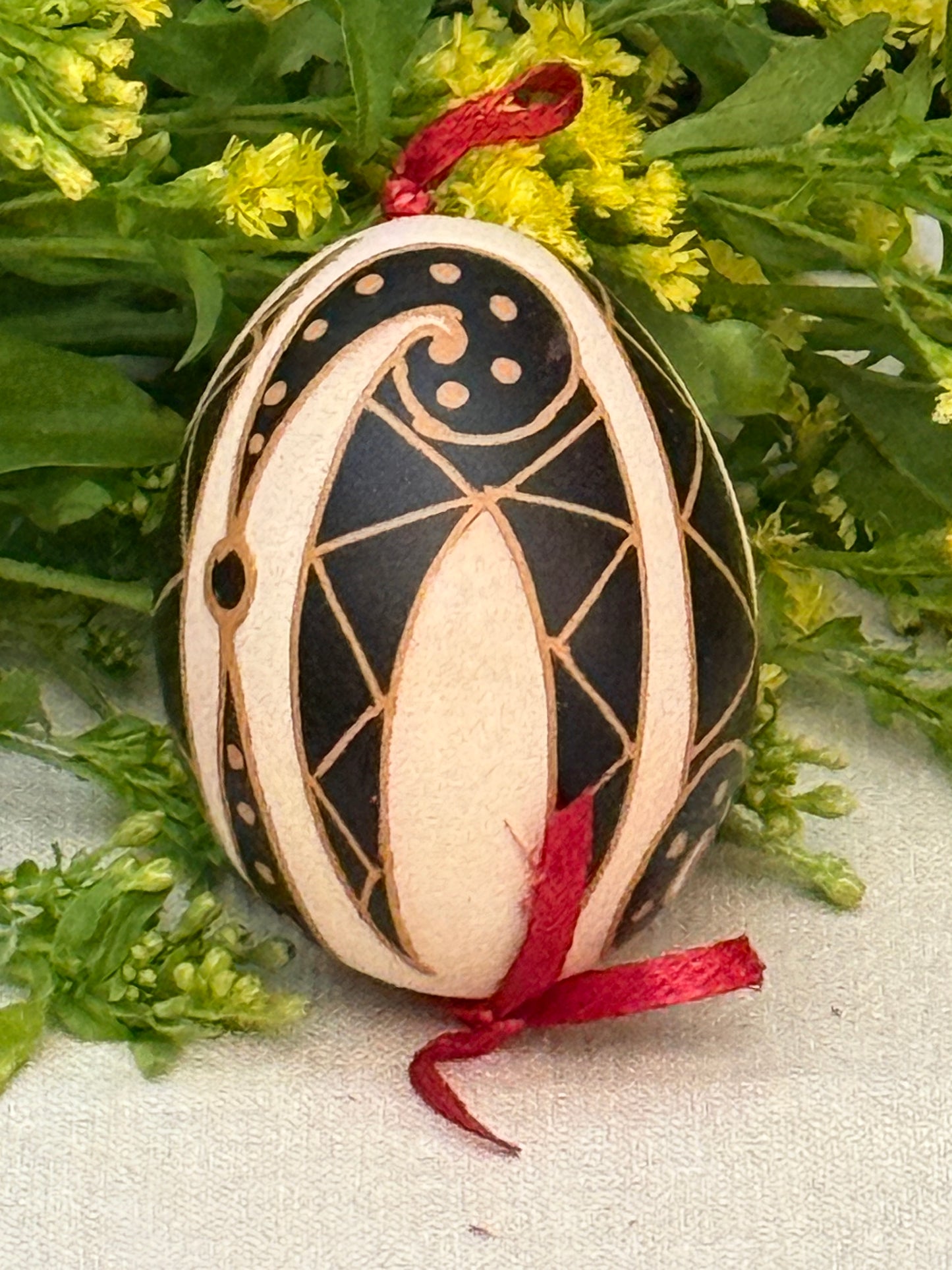 Hand-painted Ukrainian chicken Pysanka #31
