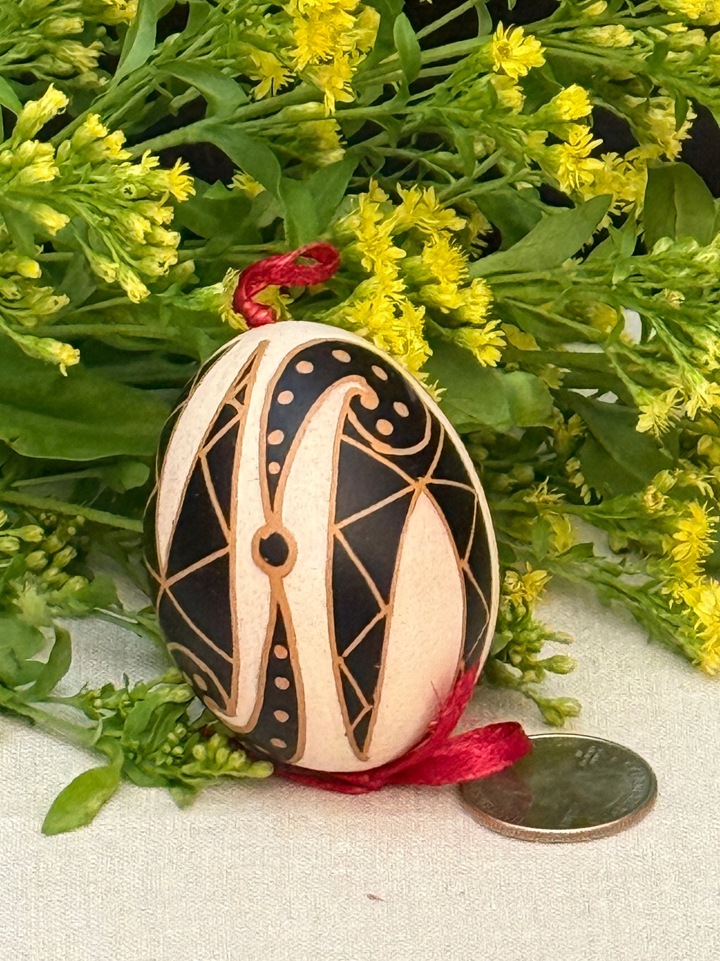Hand-painted Ukrainian chicken Pysanka #31