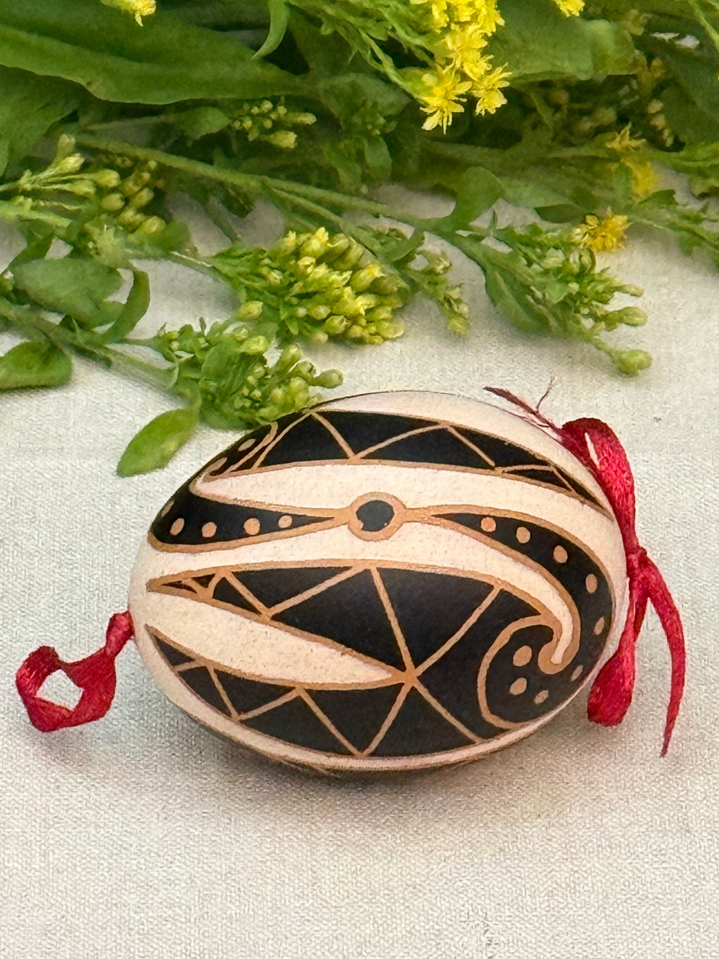 Hand-painted Ukrainian chicken Pysanka #31