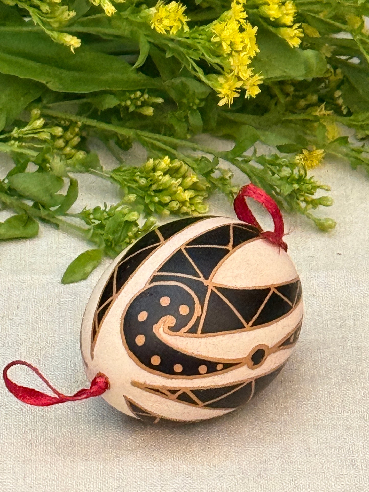 Hand-painted Ukrainian chicken Pysanka #31