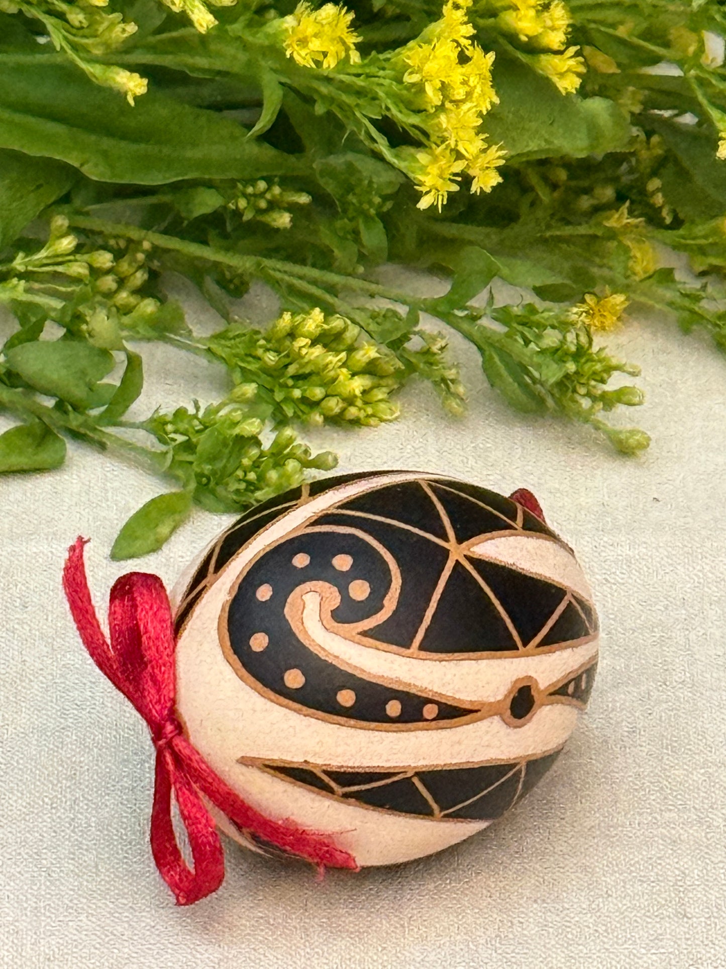 Hand-painted Ukrainian chicken Pysanka #31