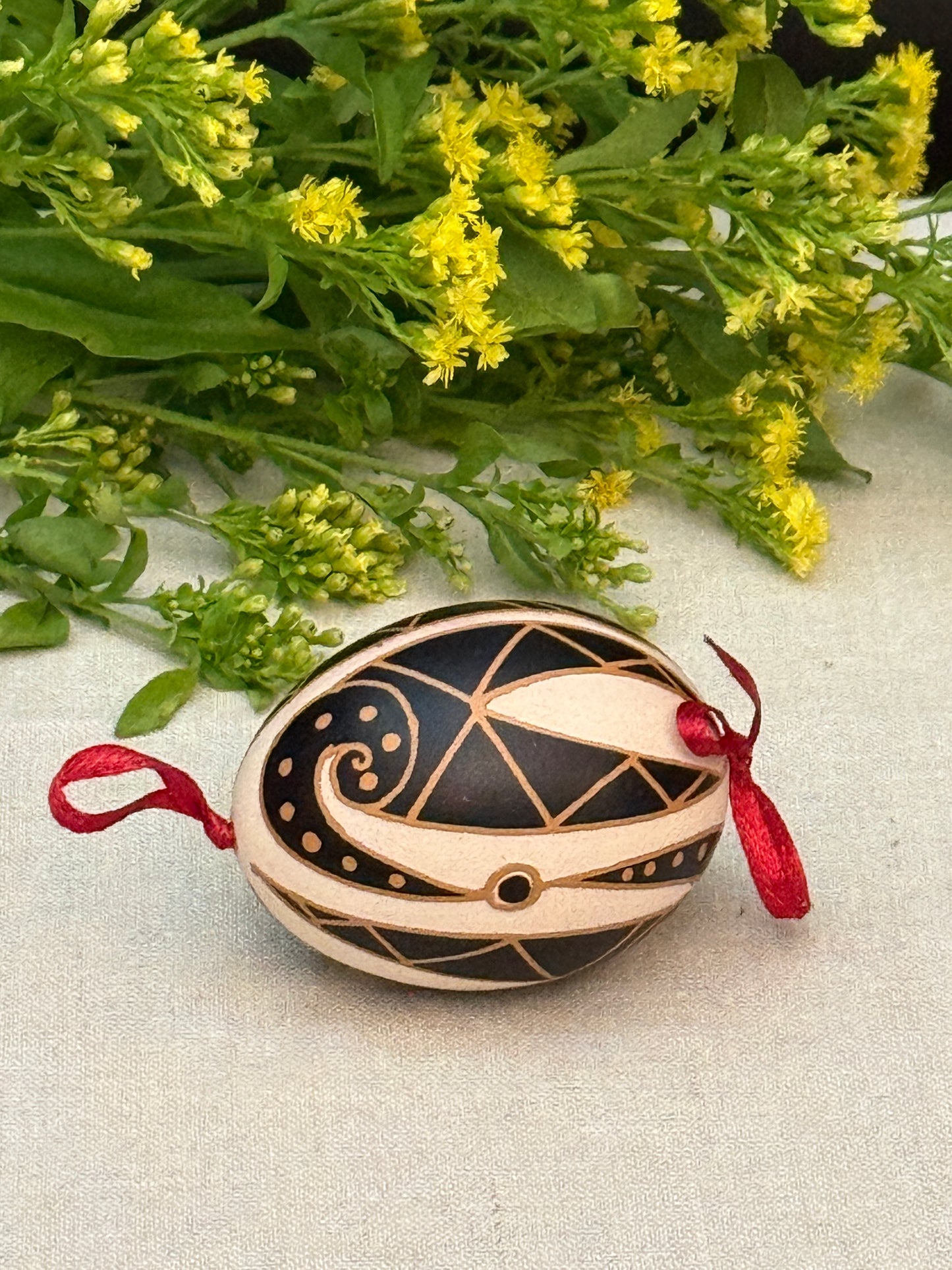 Hand-painted Ukrainian chicken Pysanka #31