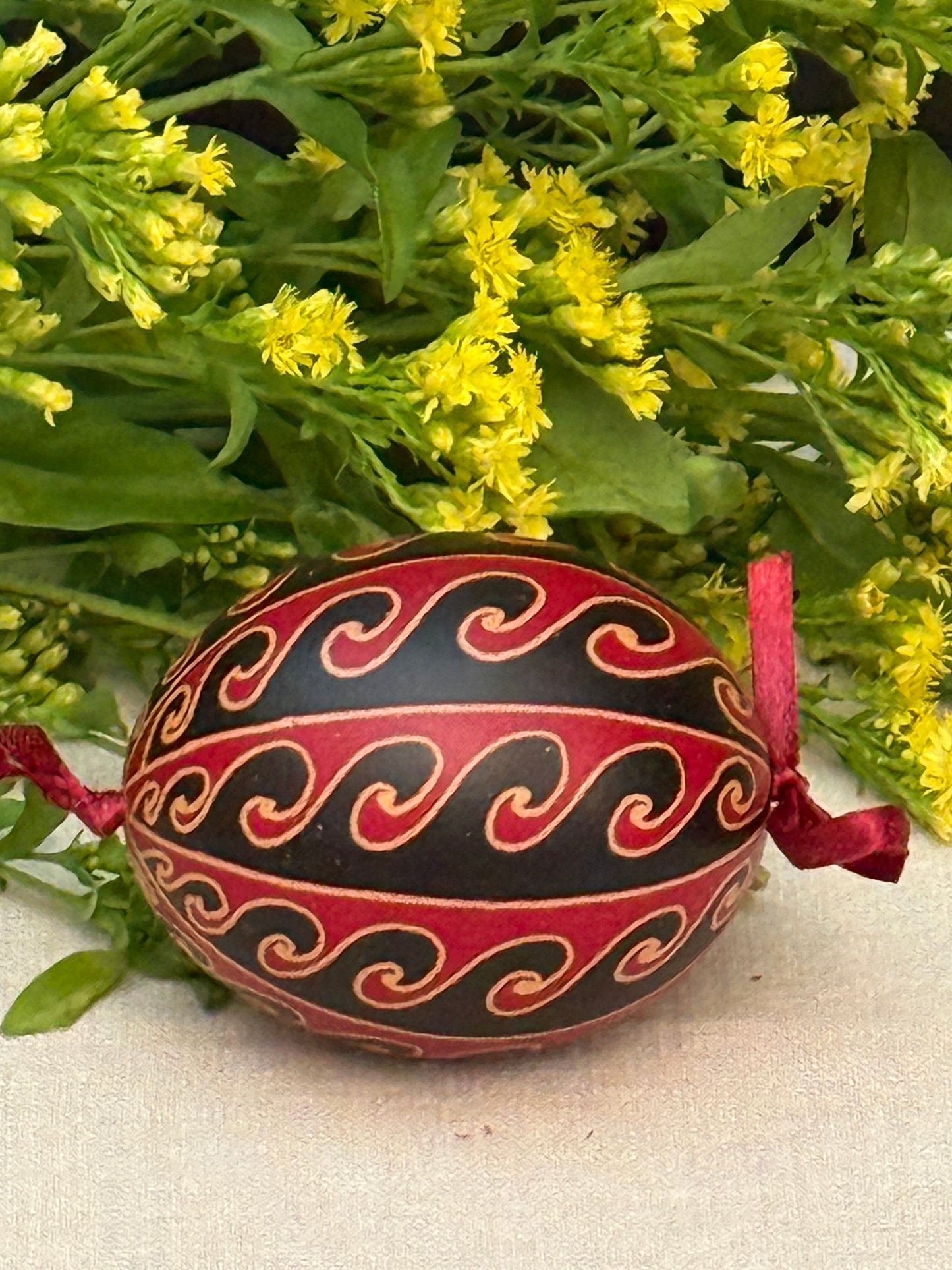 Hand-painted Ukrainian chicken Pysanka #10