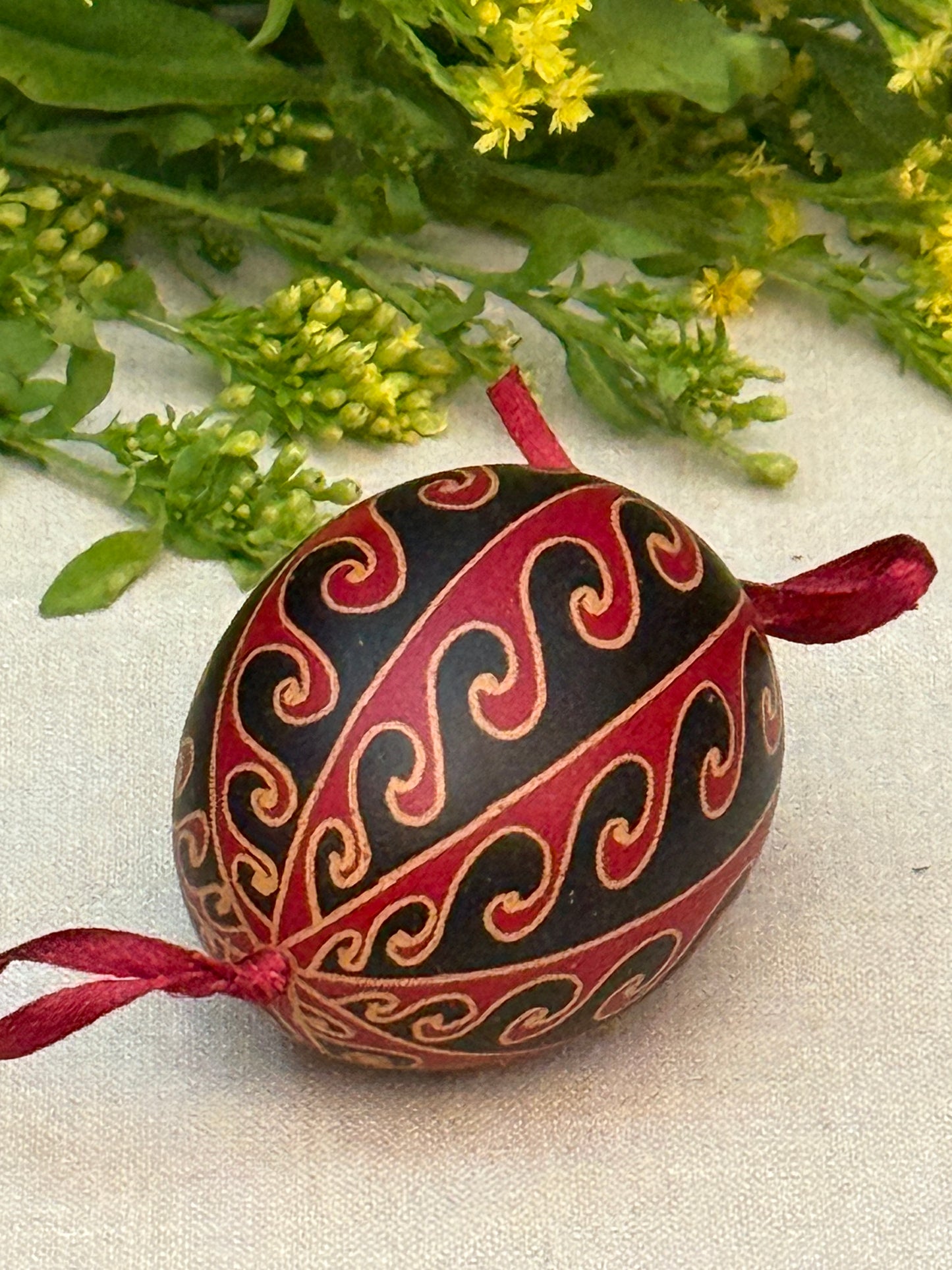 Hand-painted Ukrainian chicken Pysanka #10
