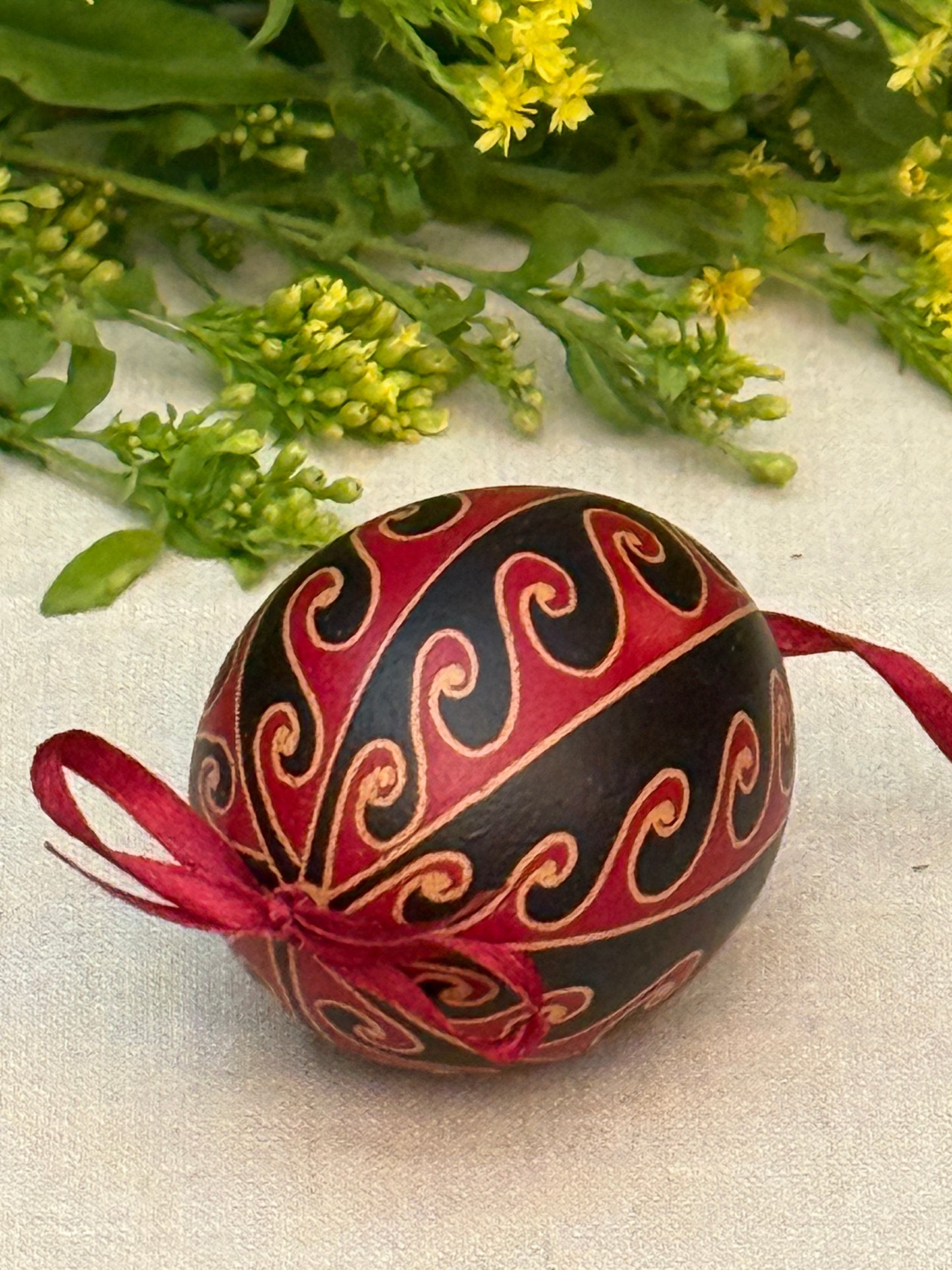 Hand-painted Ukrainian chicken Pysanka #10