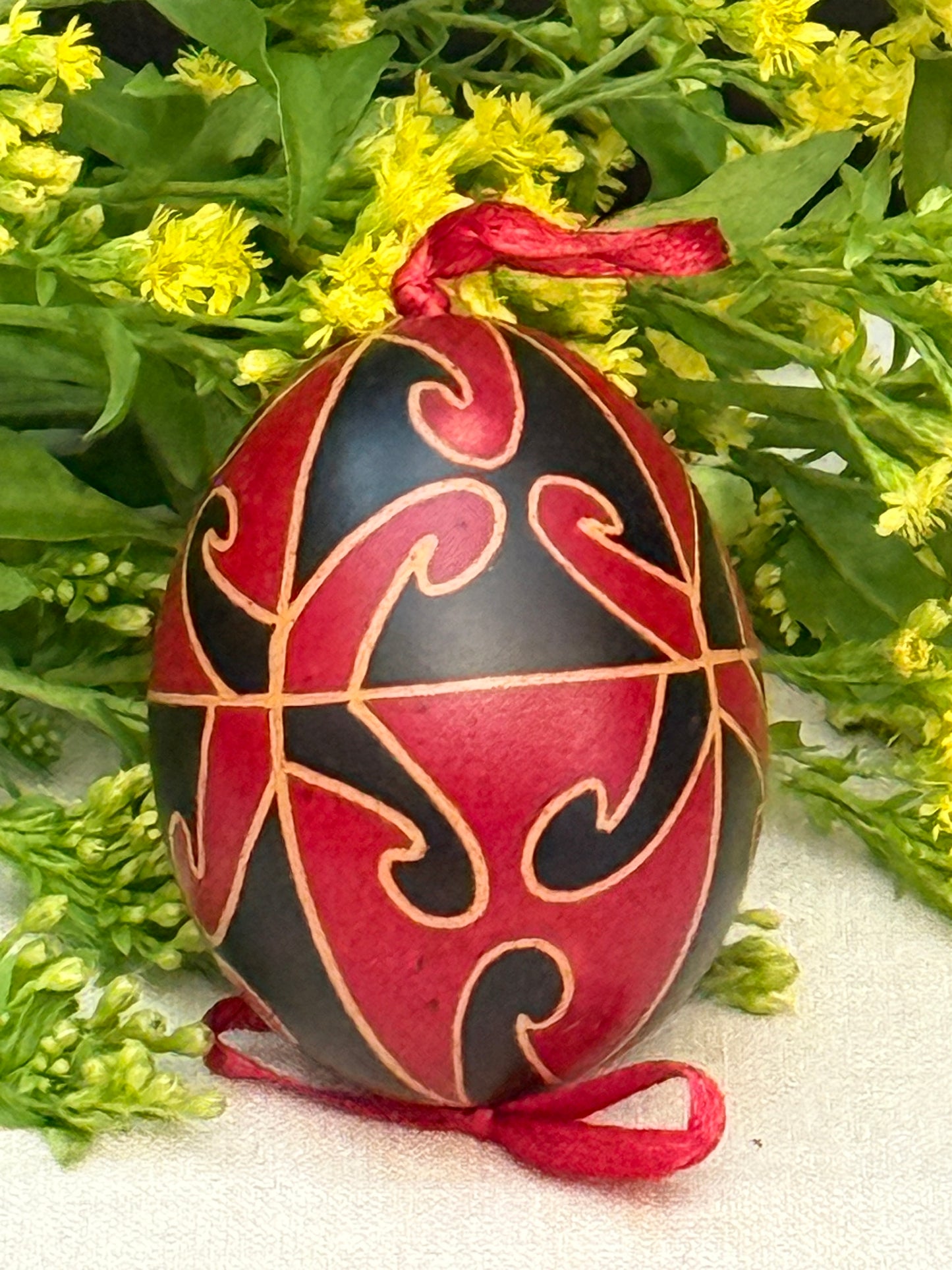 Hand-painted Ukrainian chicken Pysanka #27