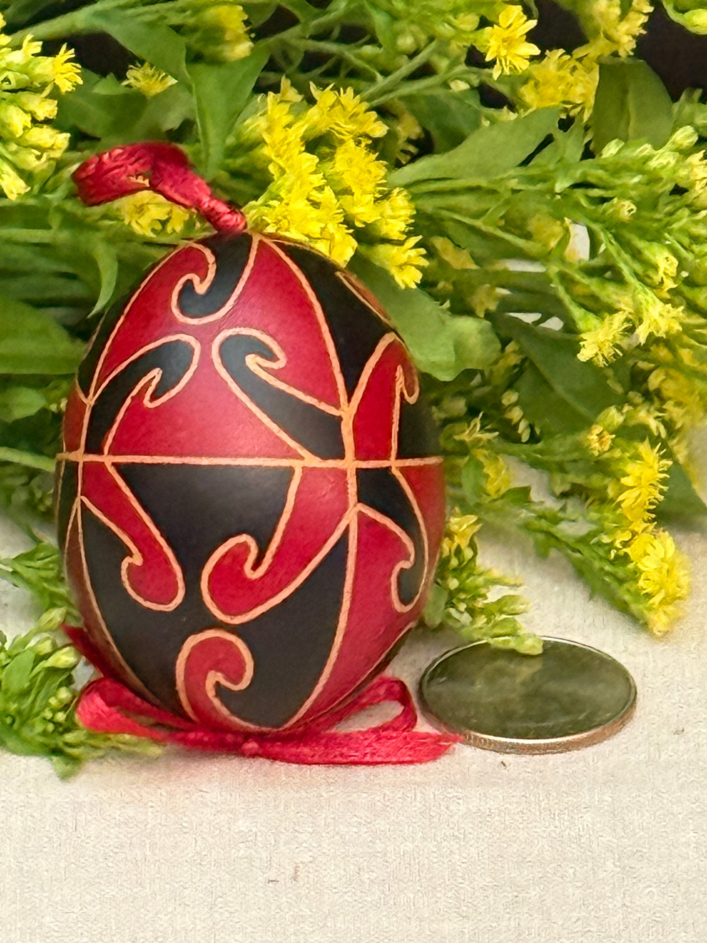 Hand-painted Ukrainian chicken Pysanka #27