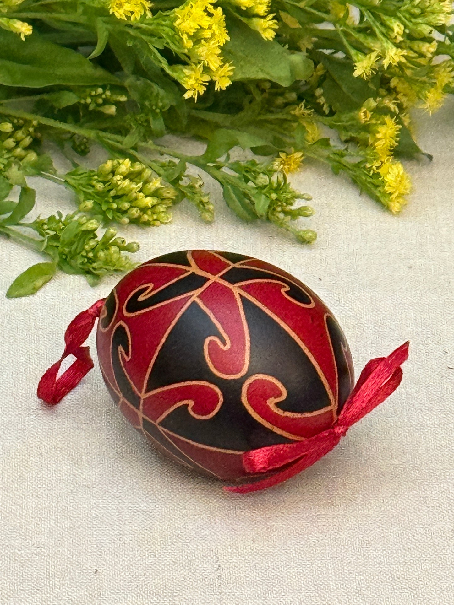 Hand-painted Ukrainian chicken Pysanka #27
