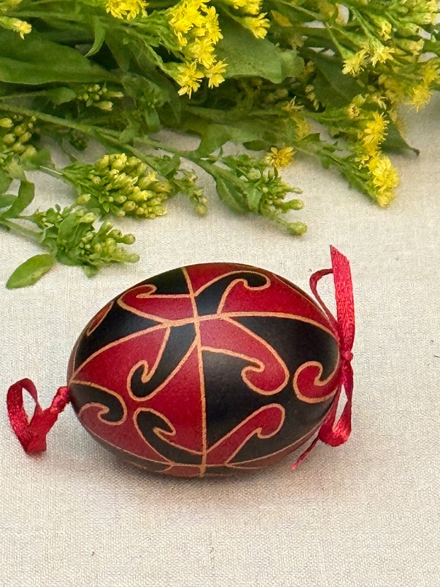 Hand-painted Ukrainian chicken Pysanka #27