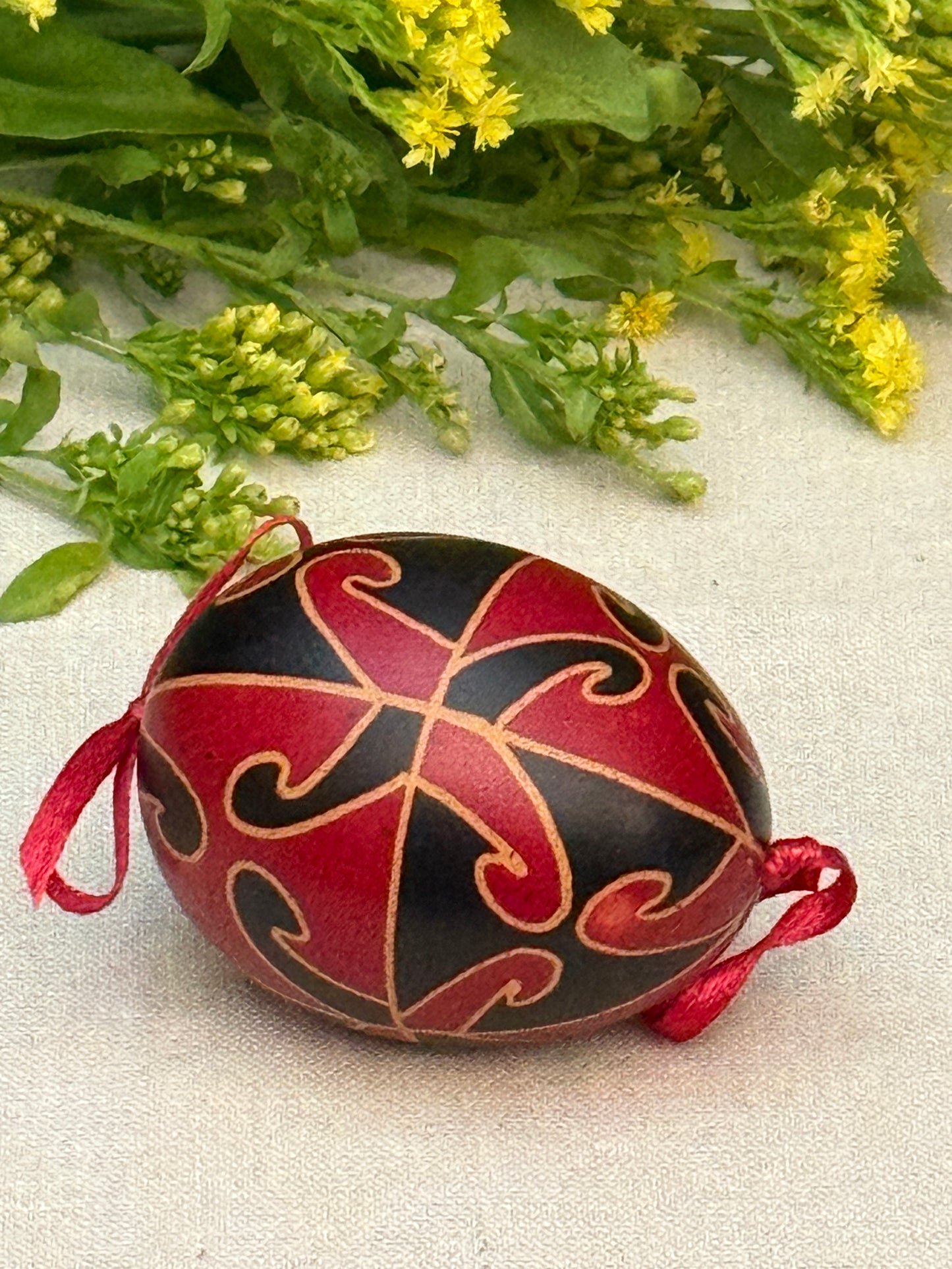 Hand-painted Ukrainian chicken Pysanka #27
