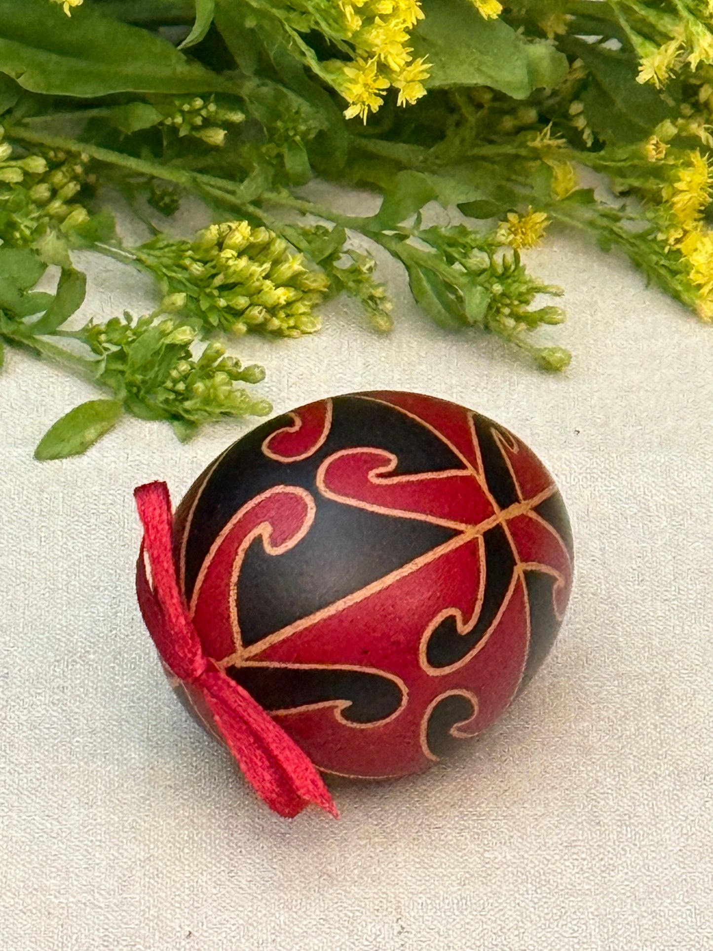 Hand-painted Ukrainian chicken Pysanka #27