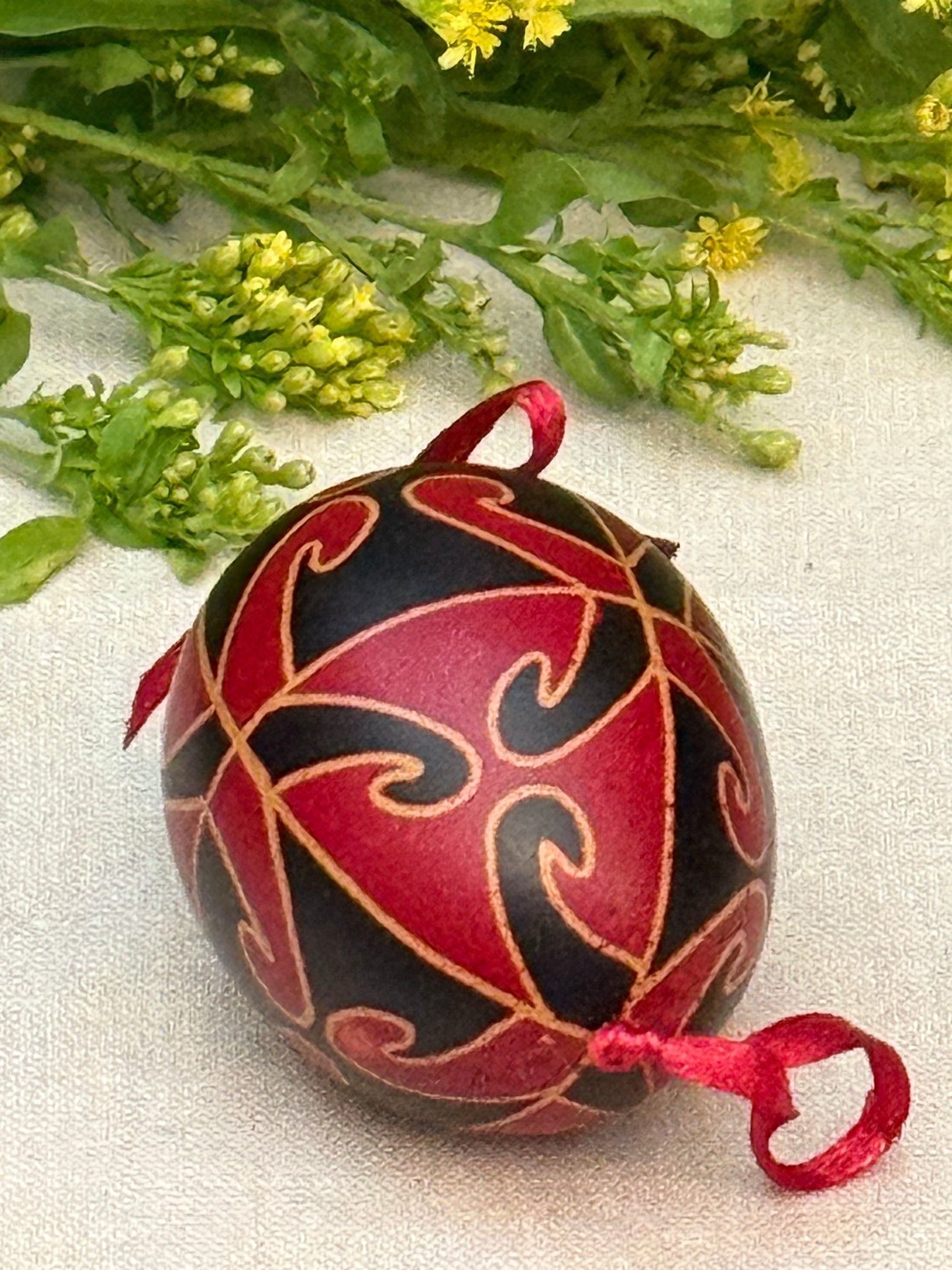 Hand-painted Ukrainian chicken Pysanka #27