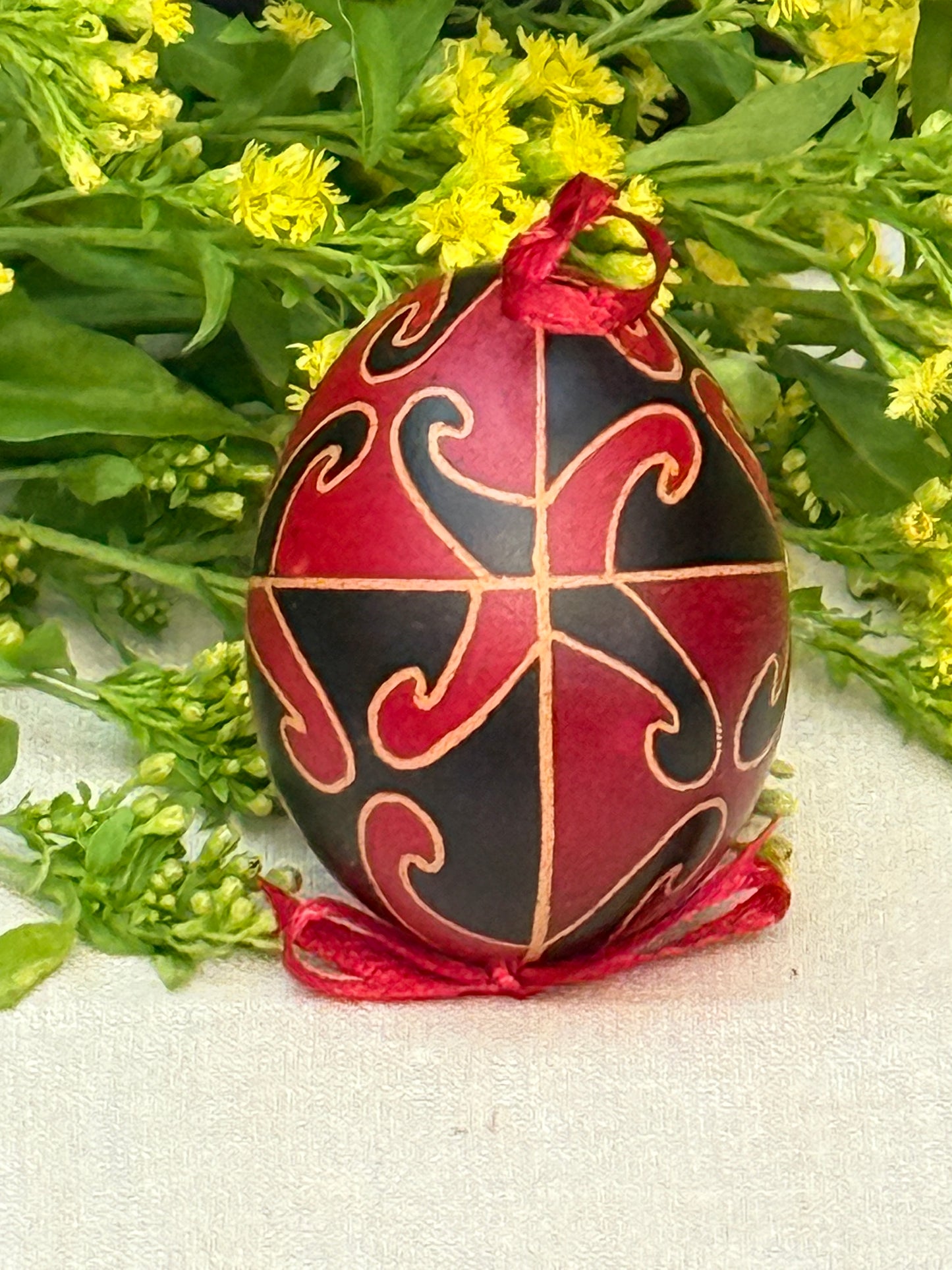 Hand-painted Ukrainian chicken Pysanka #27