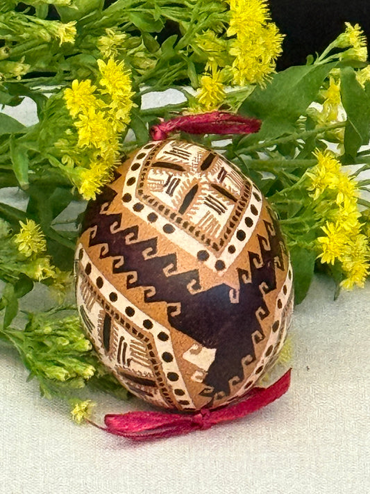 Hand-painted Ukrainian chicken Pysanka #33