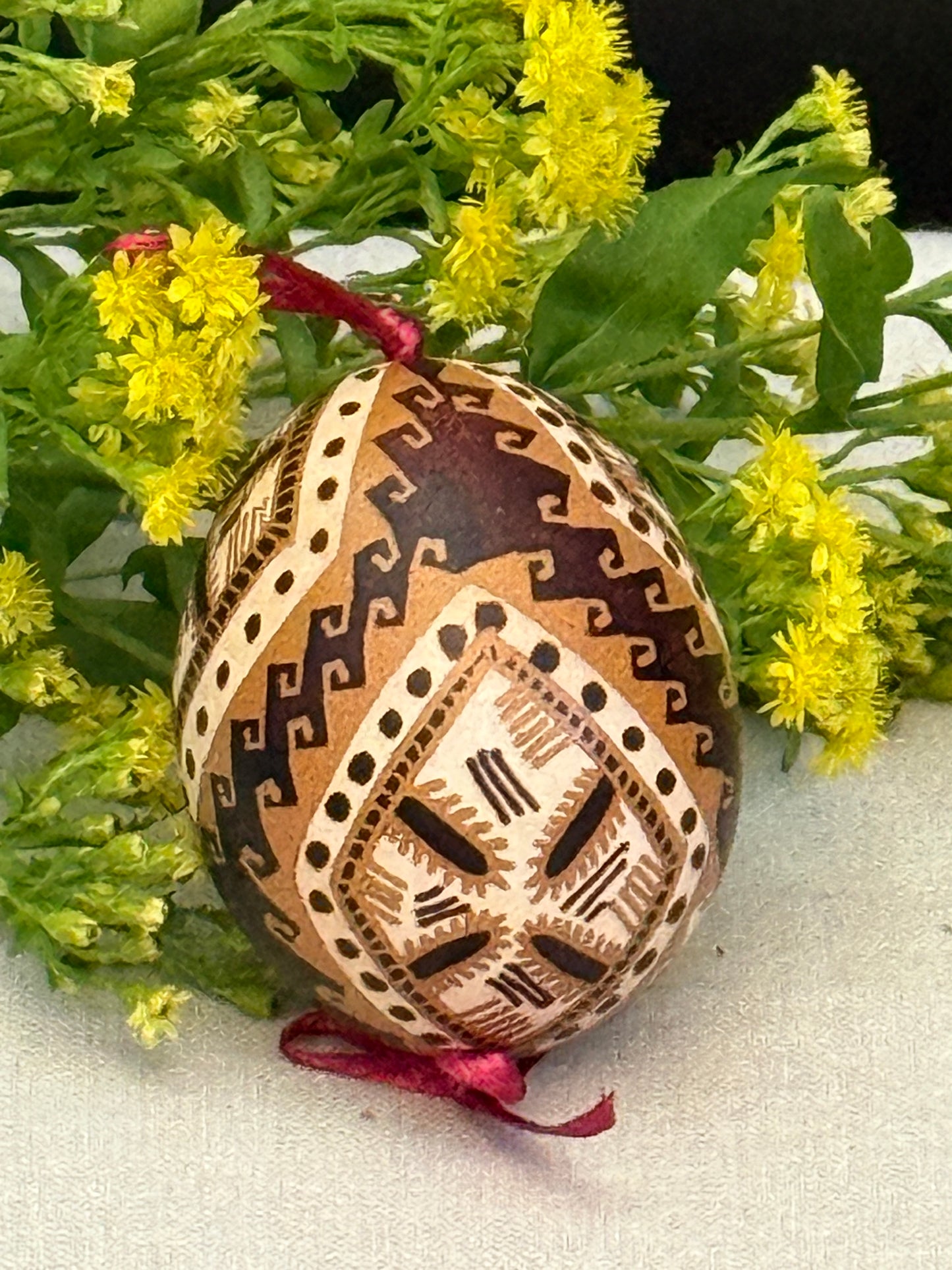 Hand-painted Ukrainian chicken Pysanka #33