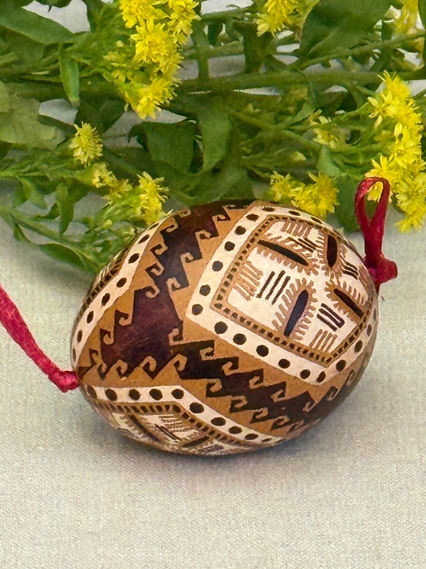 Hand-painted Ukrainian chicken Pysanka #33