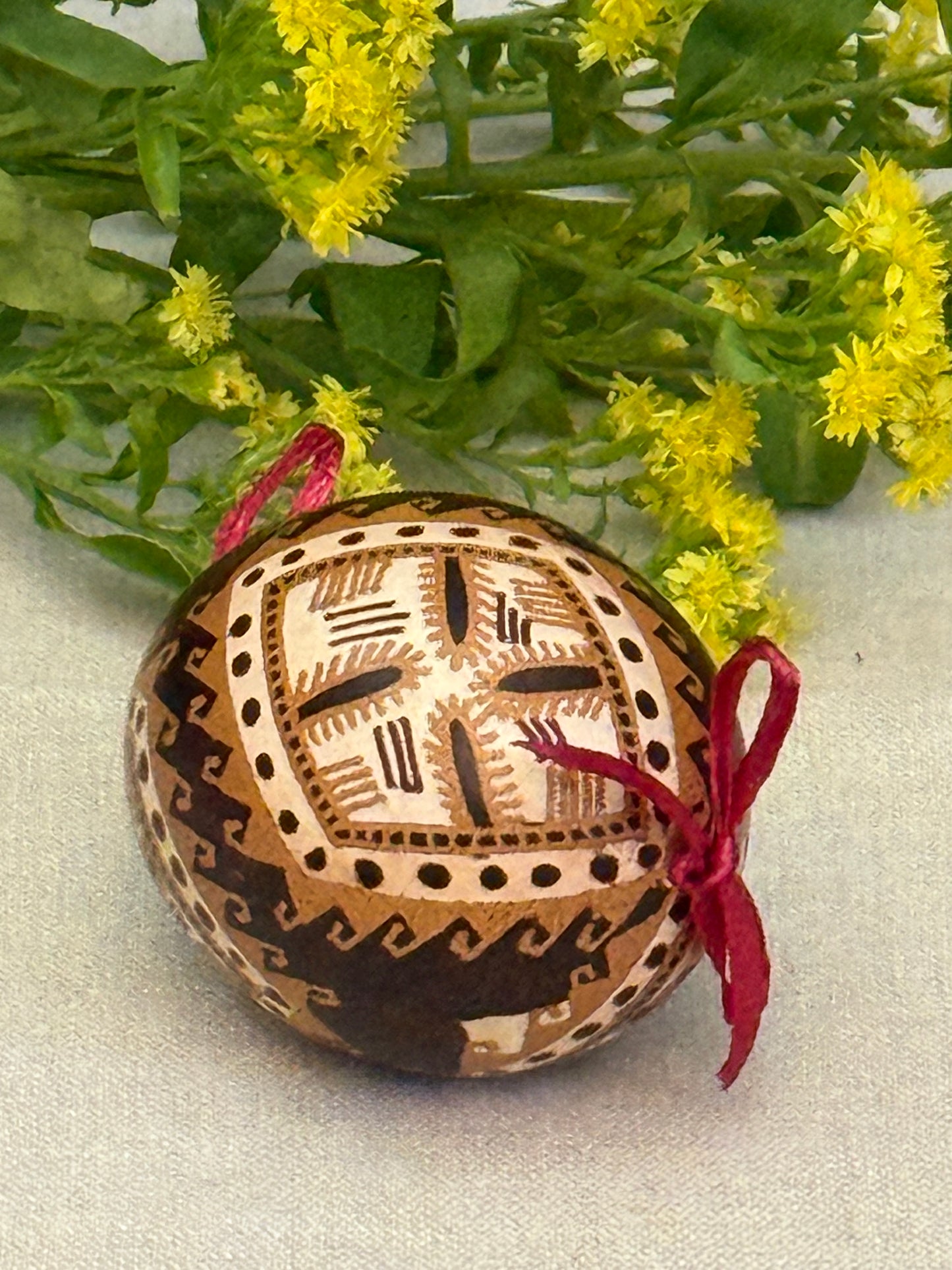 Hand-painted Ukrainian chicken Pysanka #33