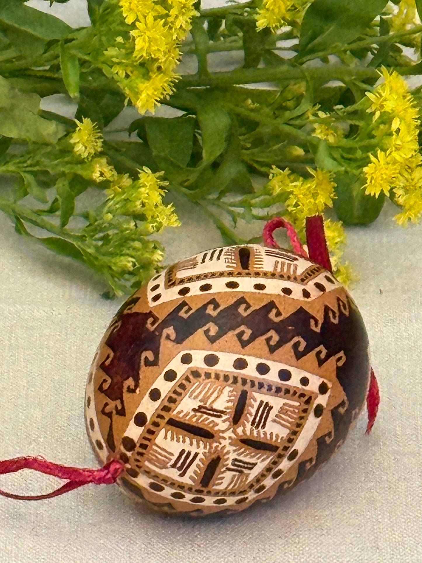 Hand-painted Ukrainian chicken Pysanka #33