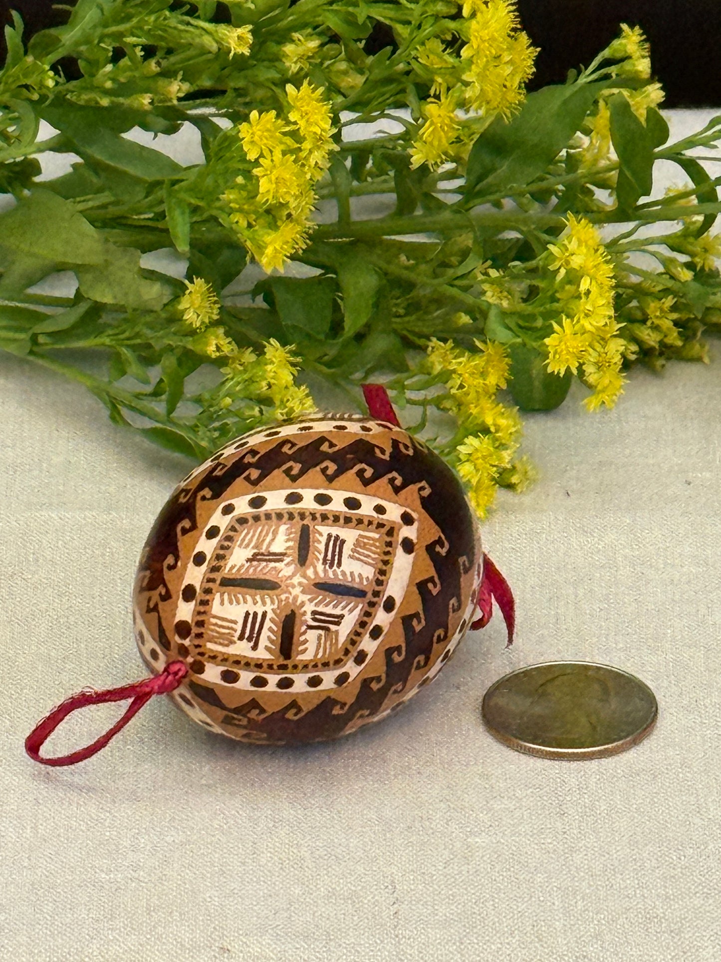 Hand-painted Ukrainian chicken Pysanka #33