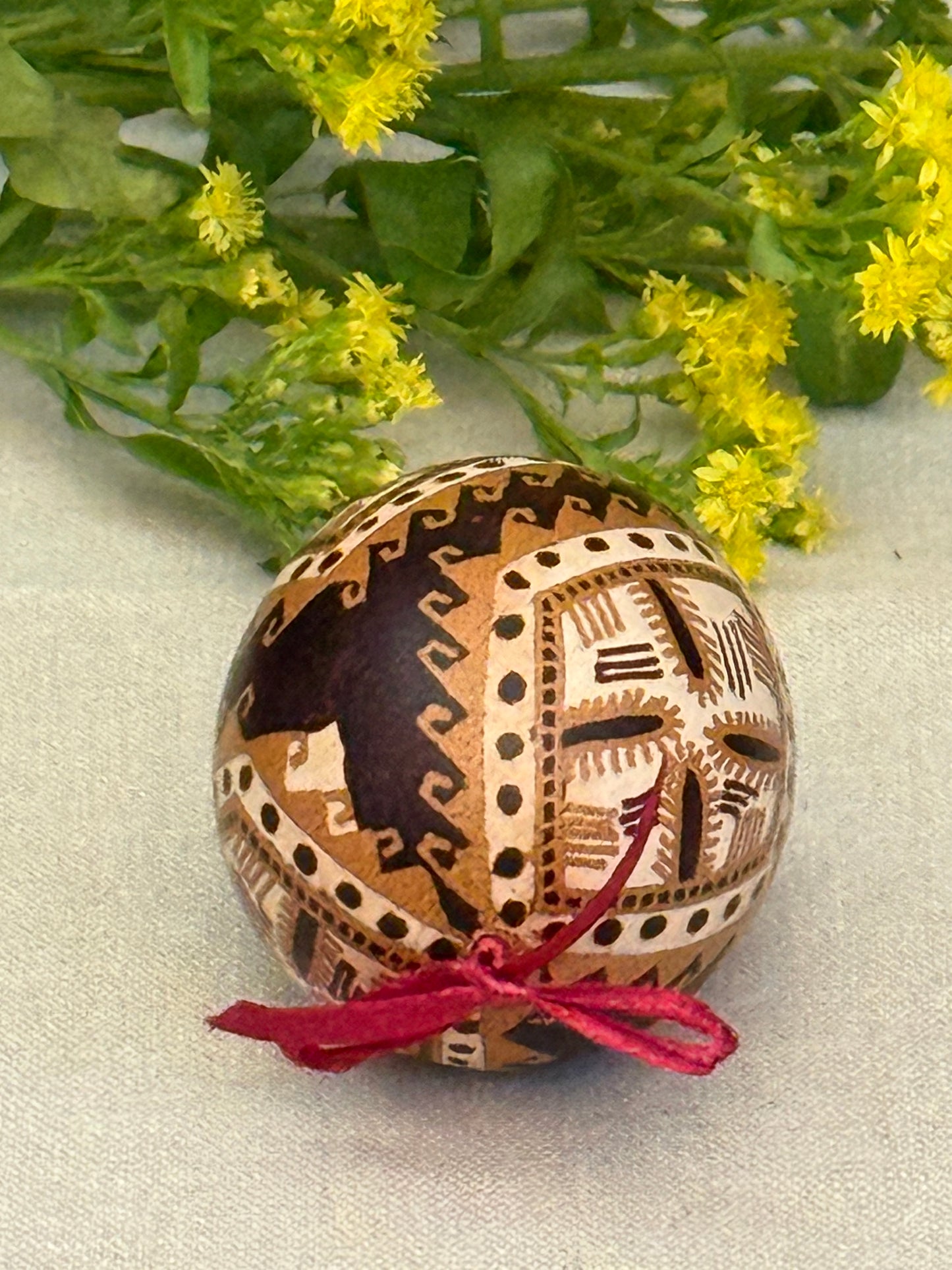 Hand-painted Ukrainian chicken Pysanka #33