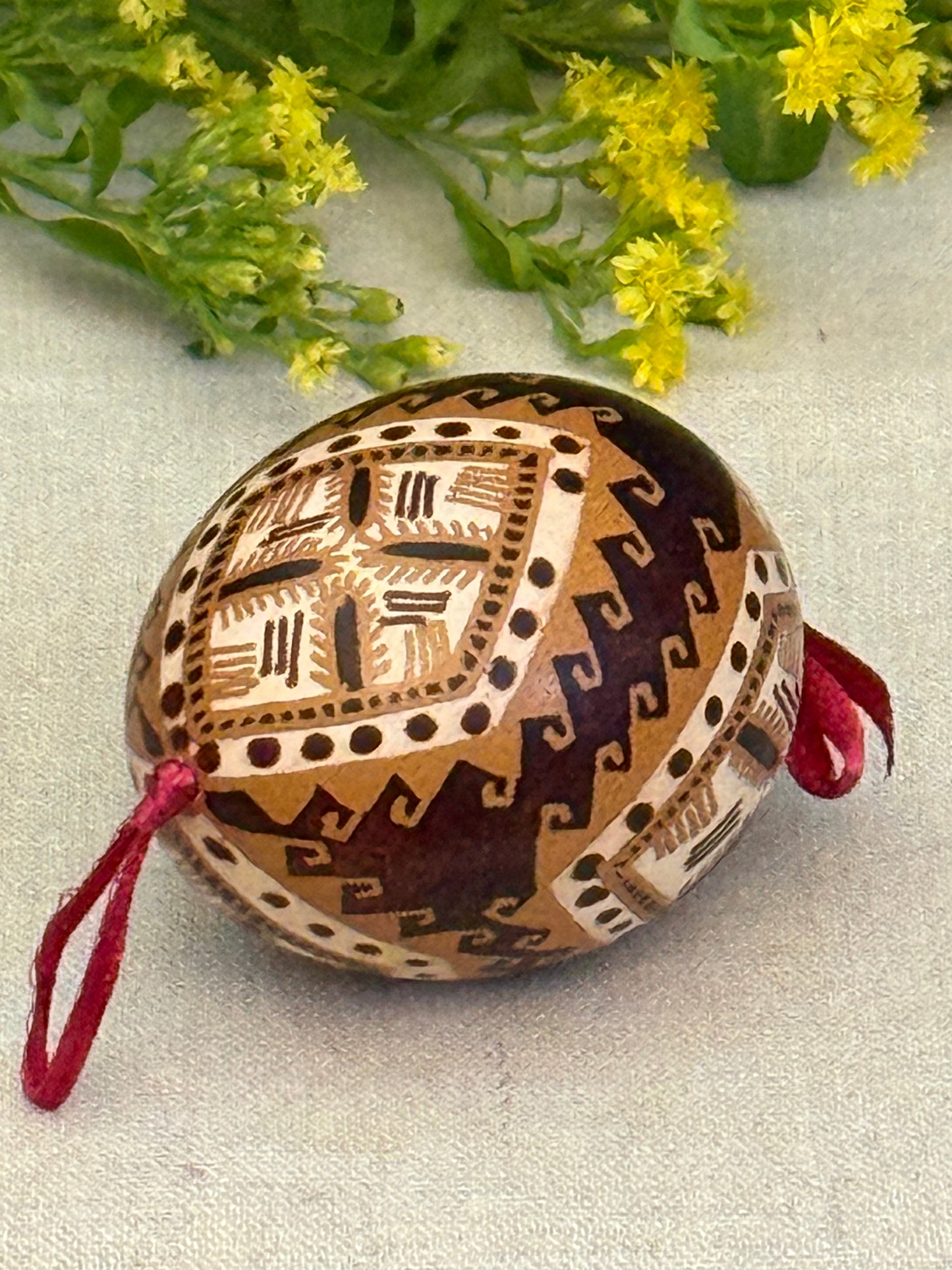 Hand-painted Ukrainian chicken Pysanka #33