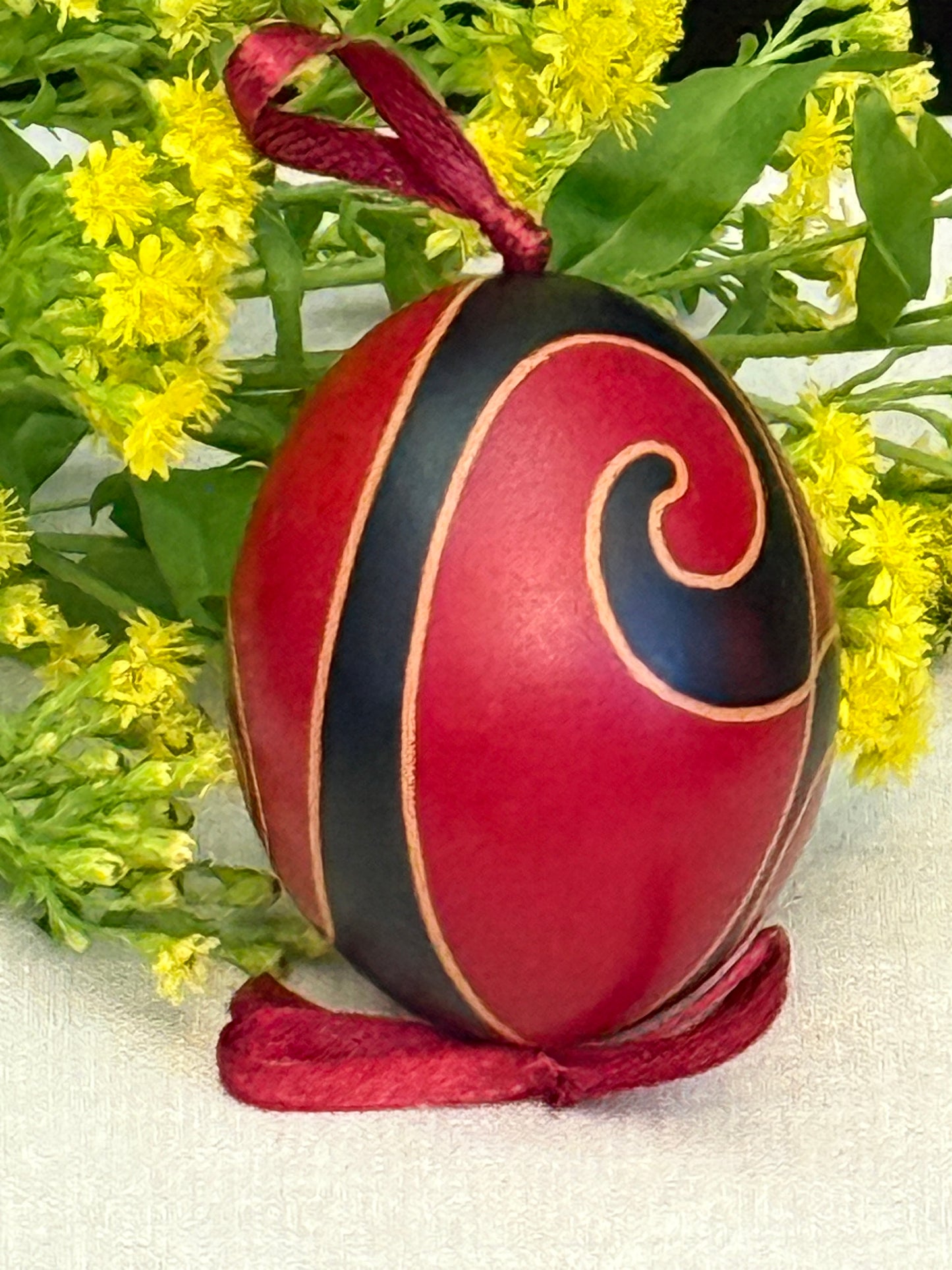 Hand-painted Ukrainian chicken Pysanka #12