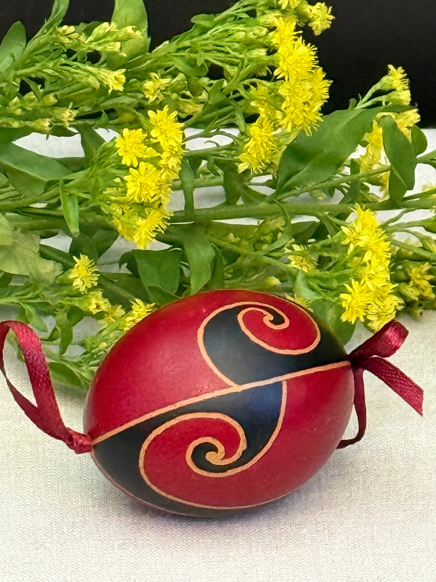 Hand-painted Ukrainian chicken Pysanka #1