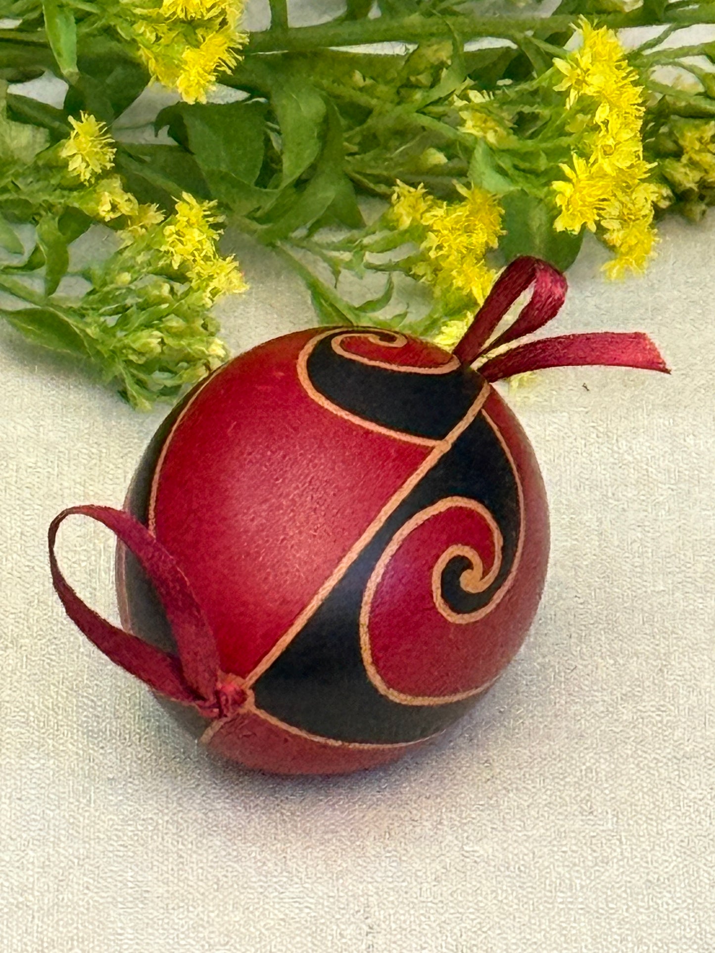 Hand-painted Ukrainian chicken Pysanka #1