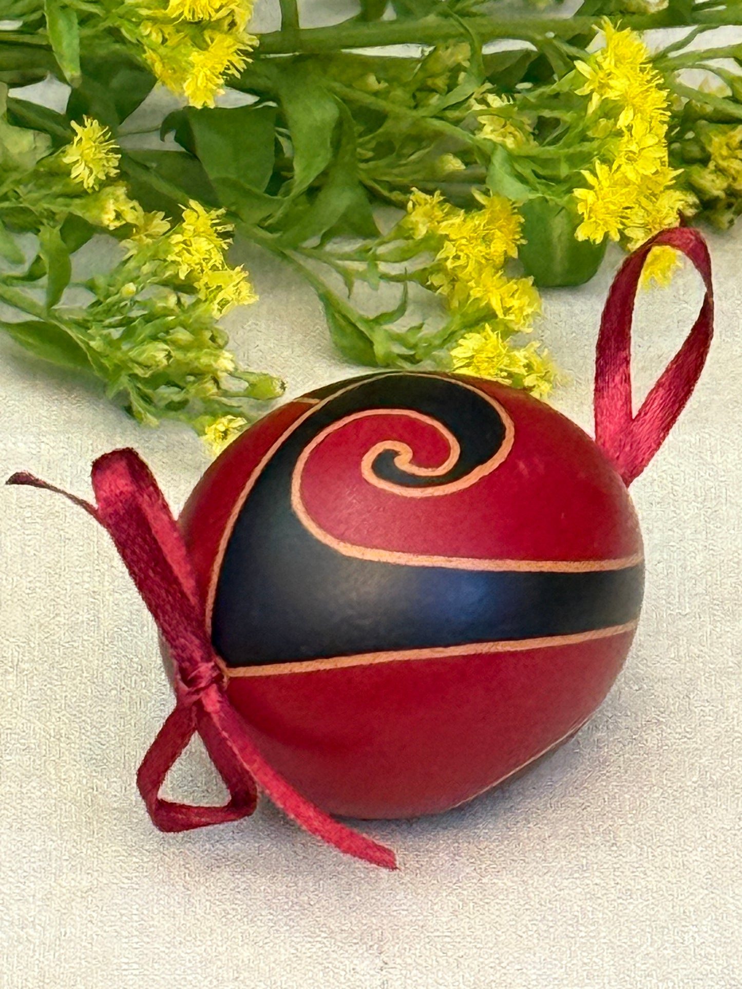 Hand-painted Ukrainian chicken Pysanka #1