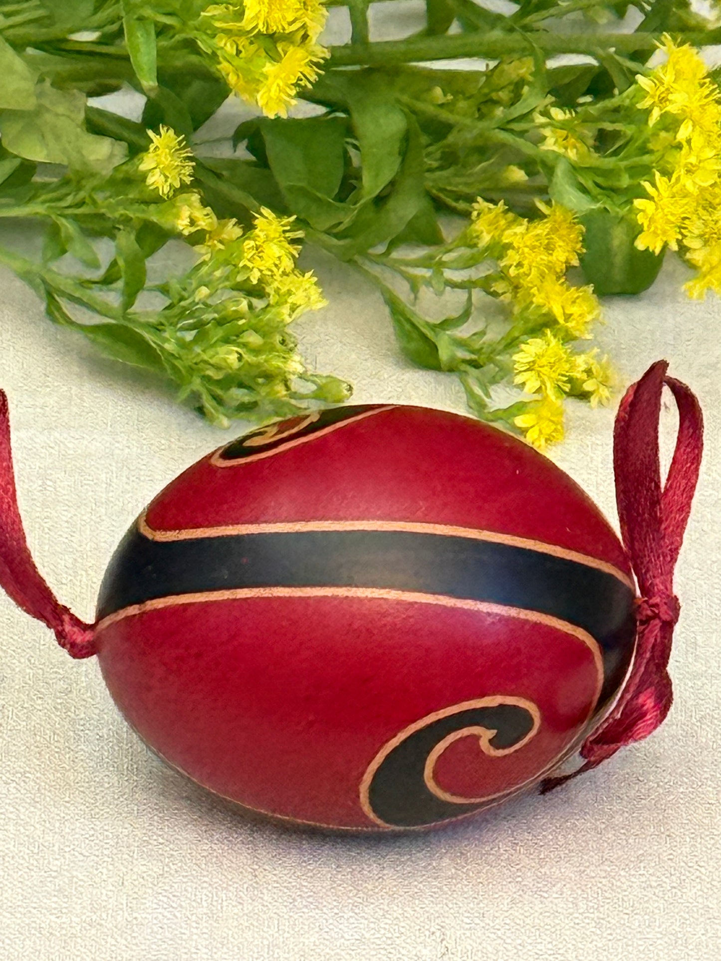 Hand-painted Ukrainian chicken Pysanka #1