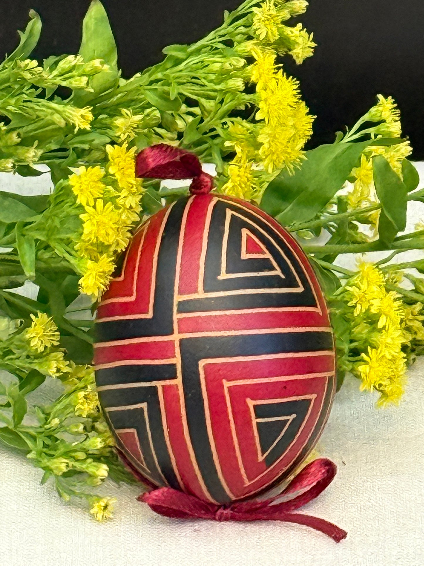 Hand-painted Ukrainian chicken Pysanka #25