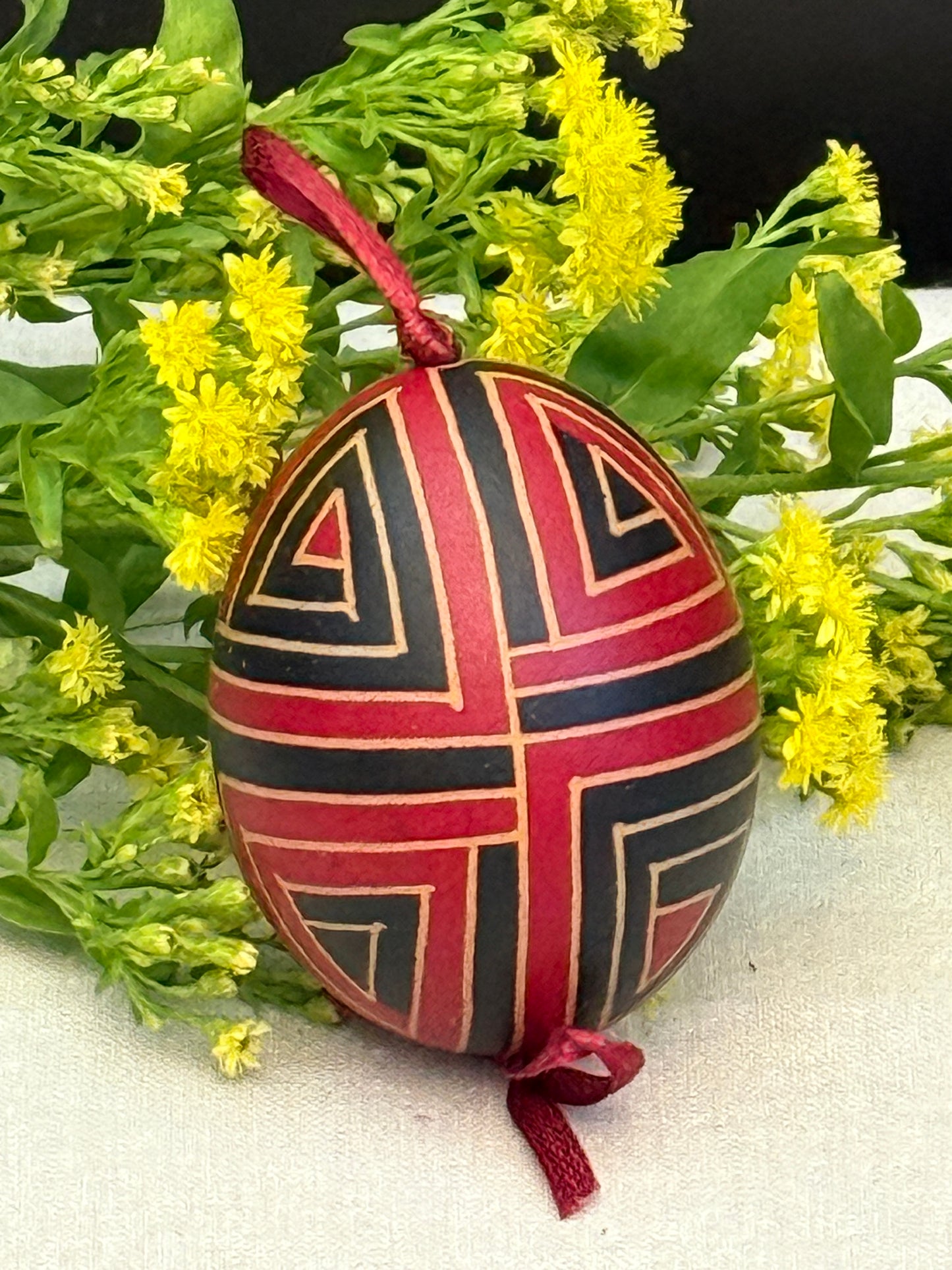 Hand-painted Ukrainian chicken Pysanka #25