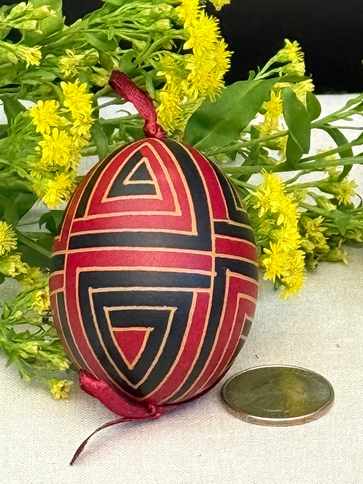 Hand-painted Ukrainian chicken Pysanka #25