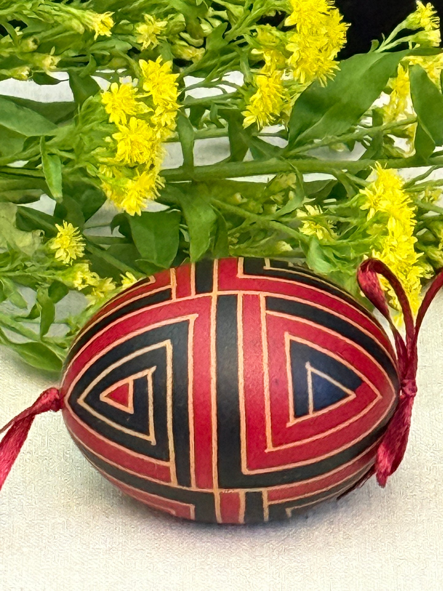 Hand-painted Ukrainian chicken Pysanka #25