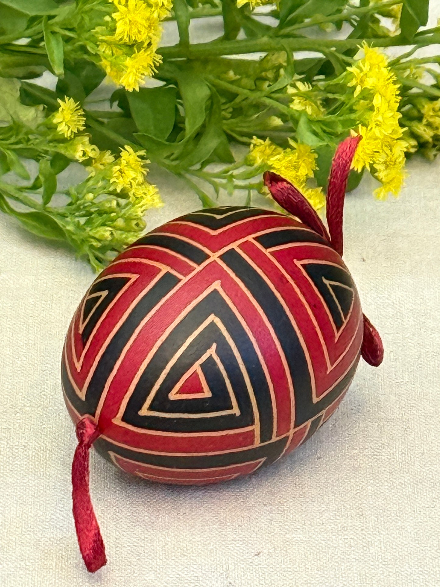 Hand-painted Ukrainian chicken Pysanka #25