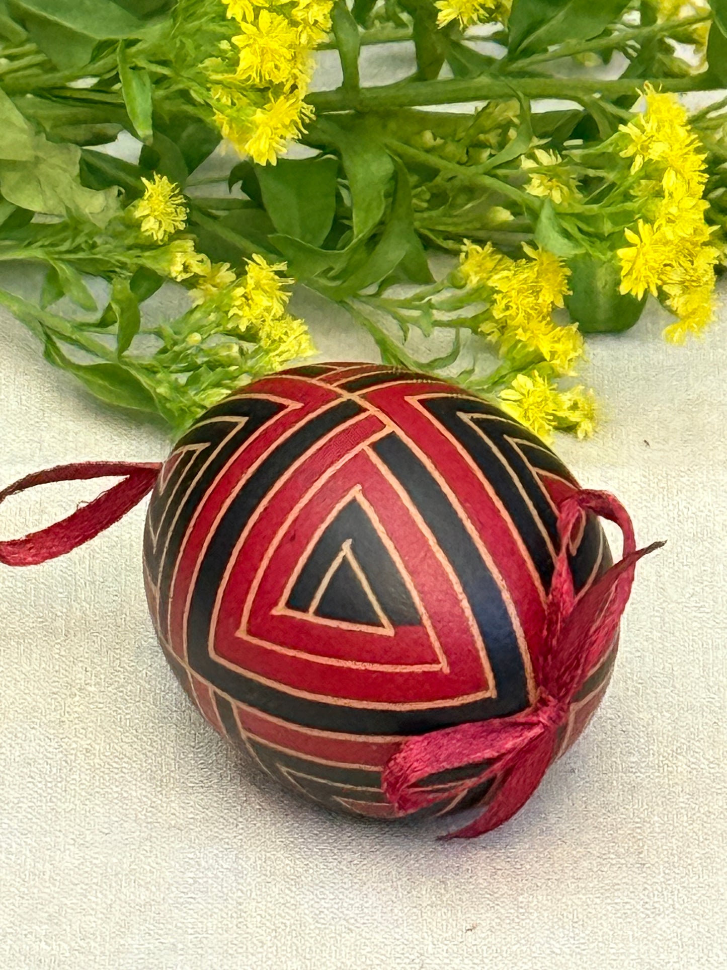 Hand-painted Ukrainian chicken Pysanka #25