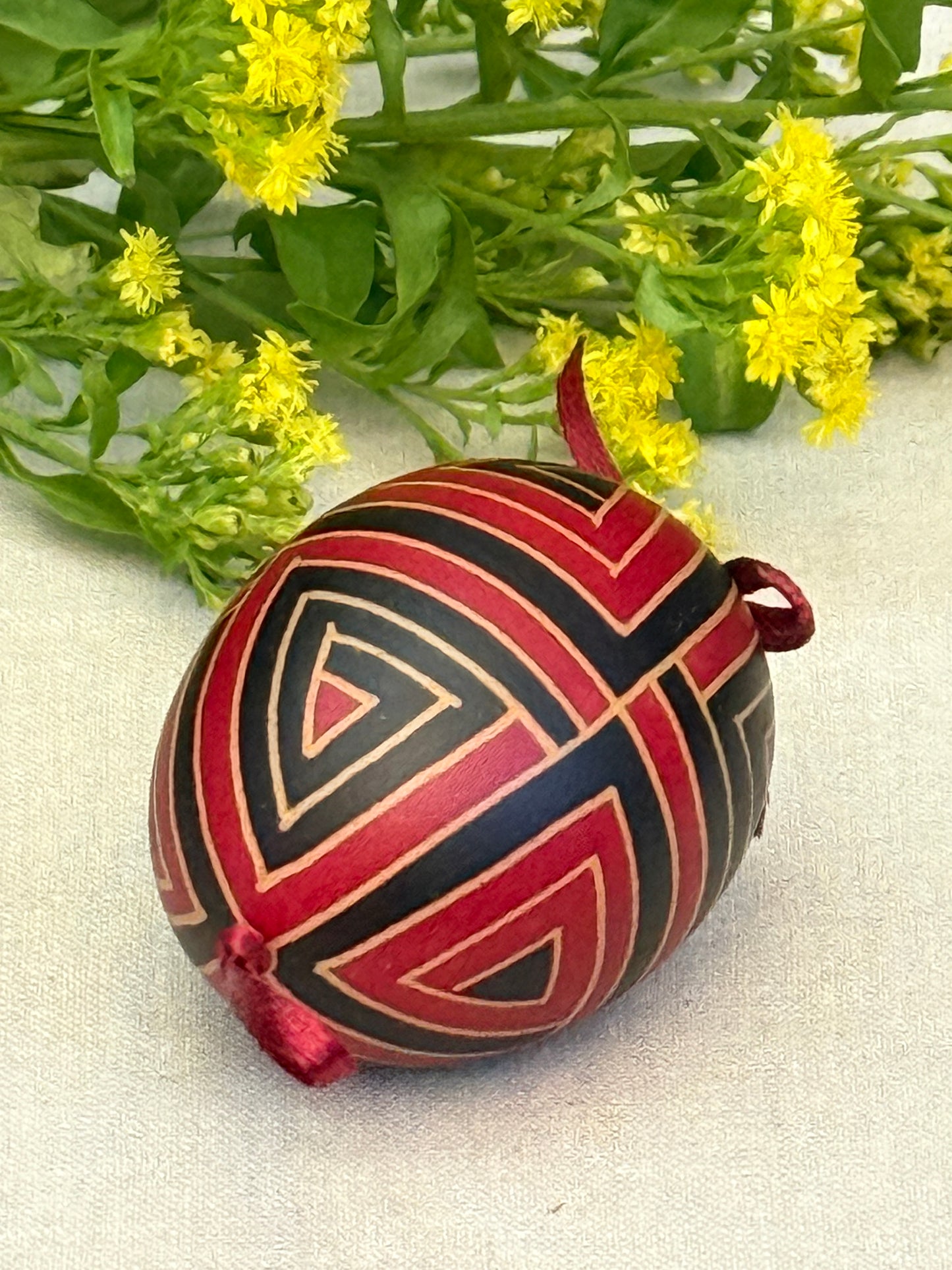 Hand-painted Ukrainian chicken Pysanka #25