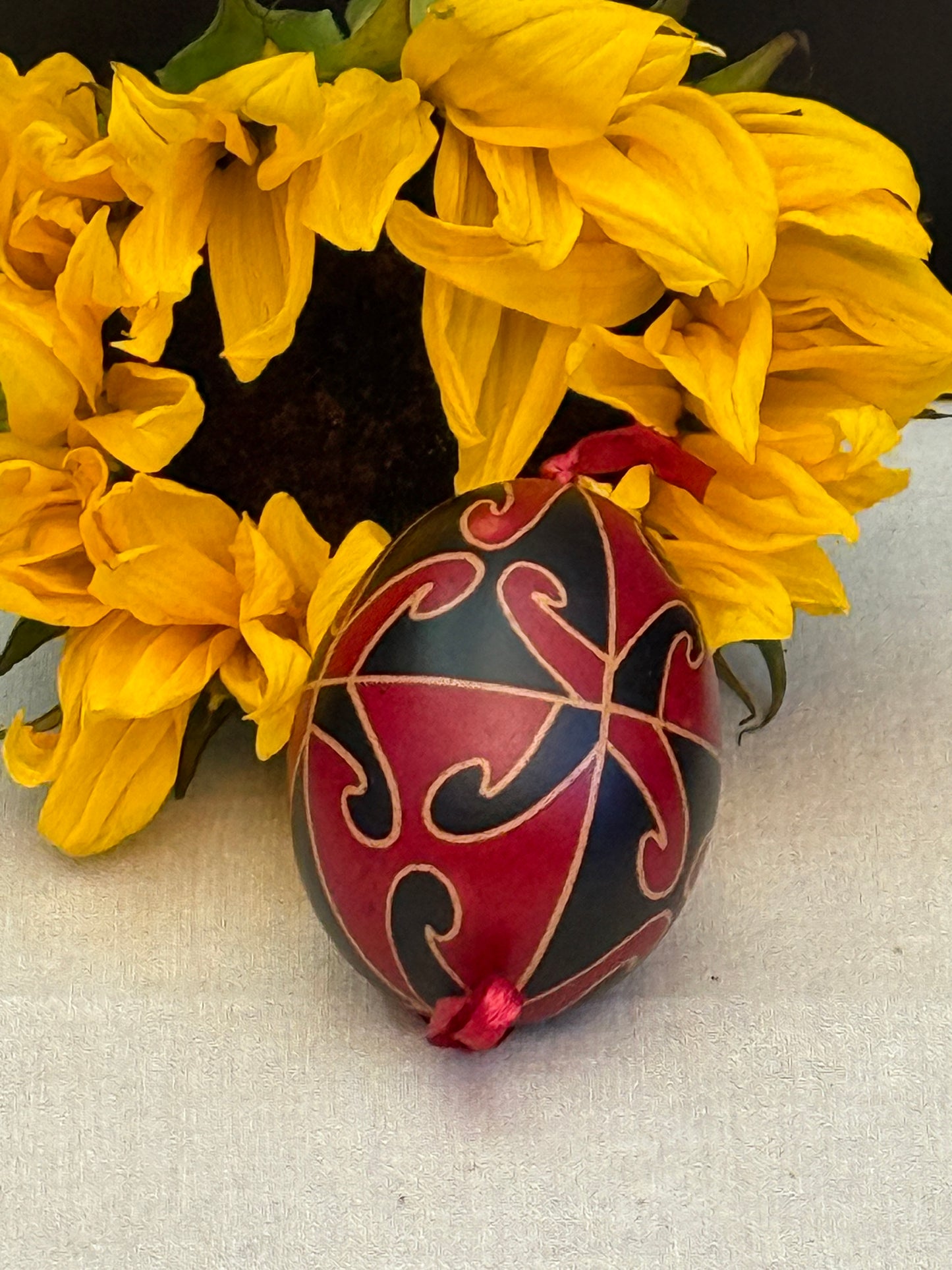 Hand-painted Ukrainian chicken Pysanka #27