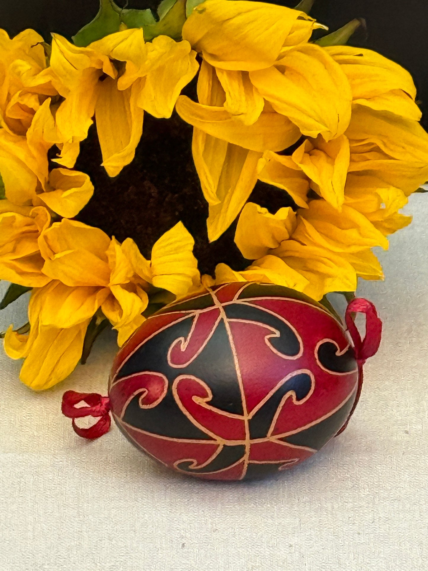 Hand-painted Ukrainian chicken Pysanka #27