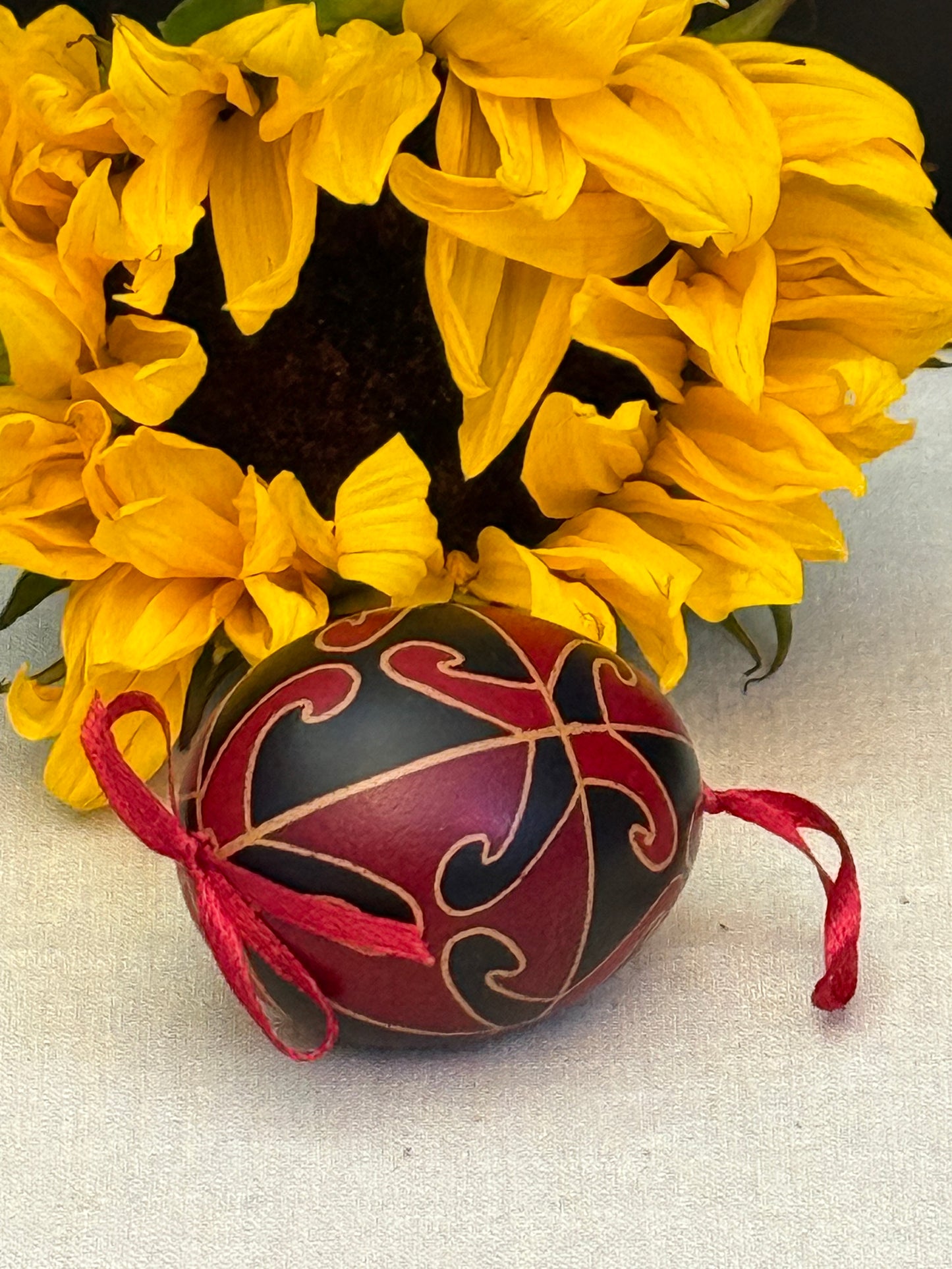 Hand-painted Ukrainian chicken Pysanka #27
