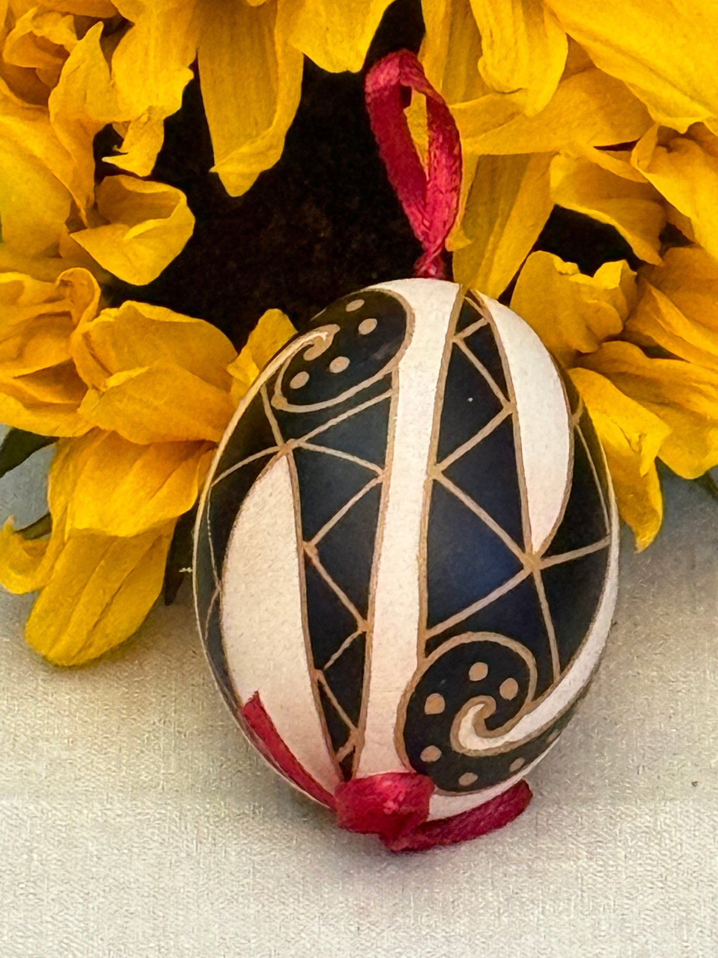 Hand-painted Ukrainian chicken Pysanka #31