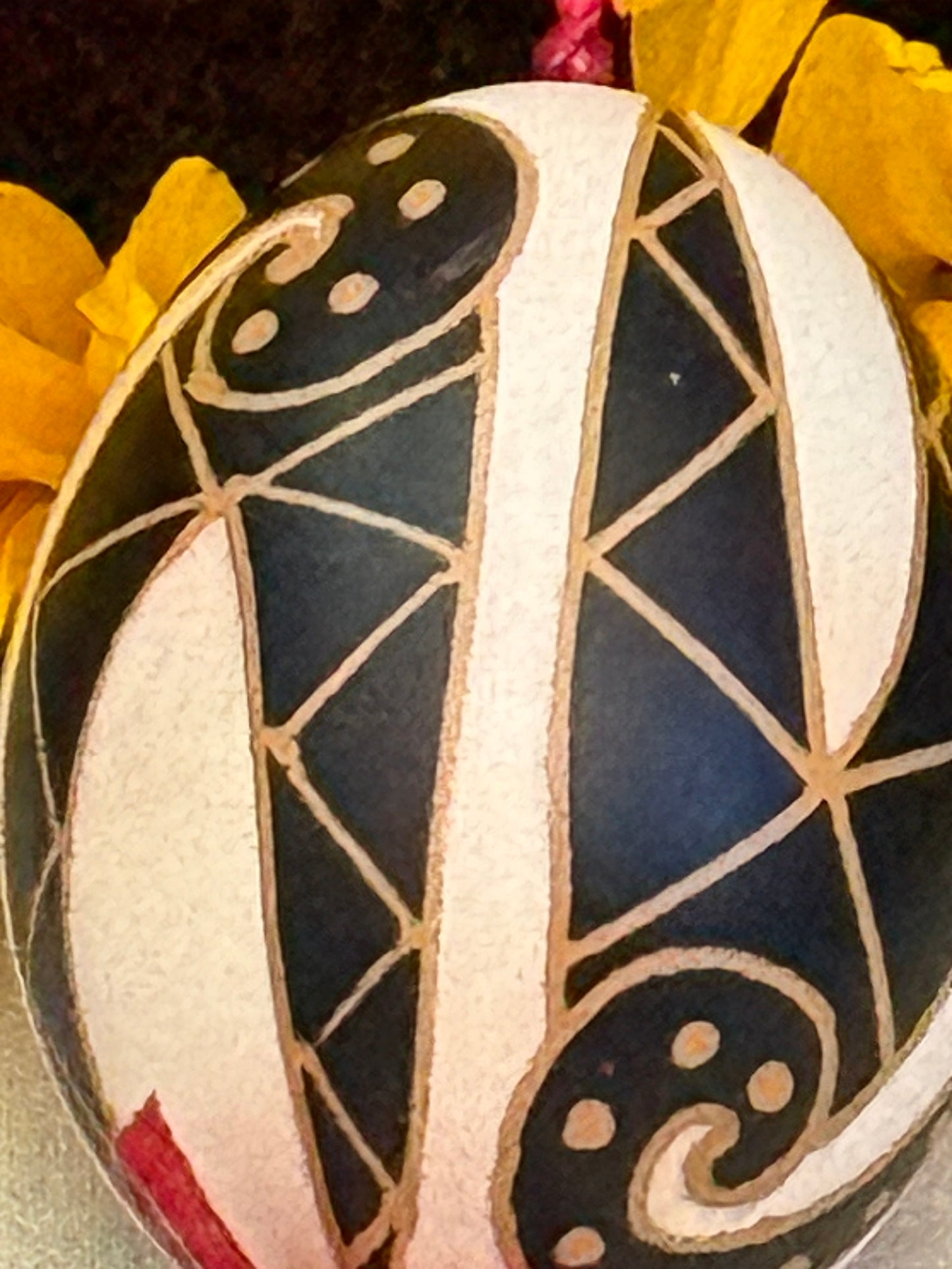 Hand-painted Ukrainian chicken Pysanka #31