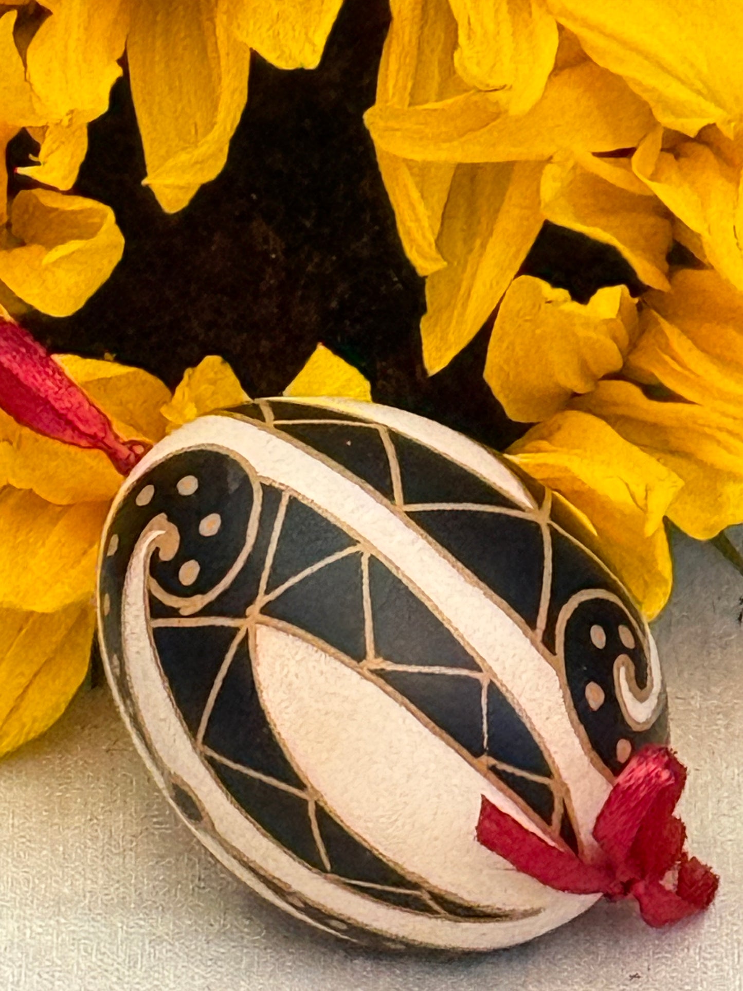 Hand-painted Ukrainian chicken Pysanka #31