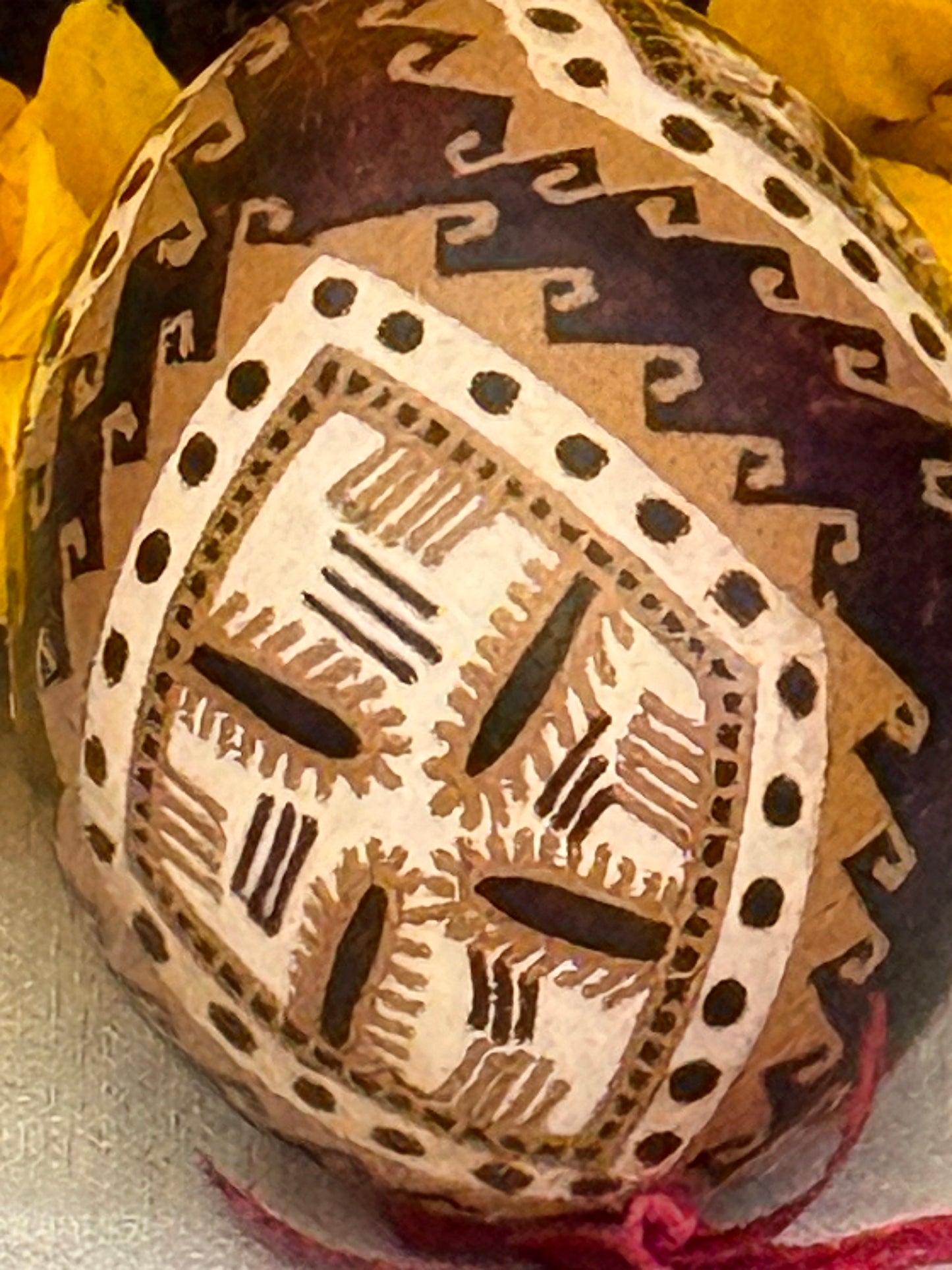 Hand-painted Ukrainian chicken Pysanka #33
