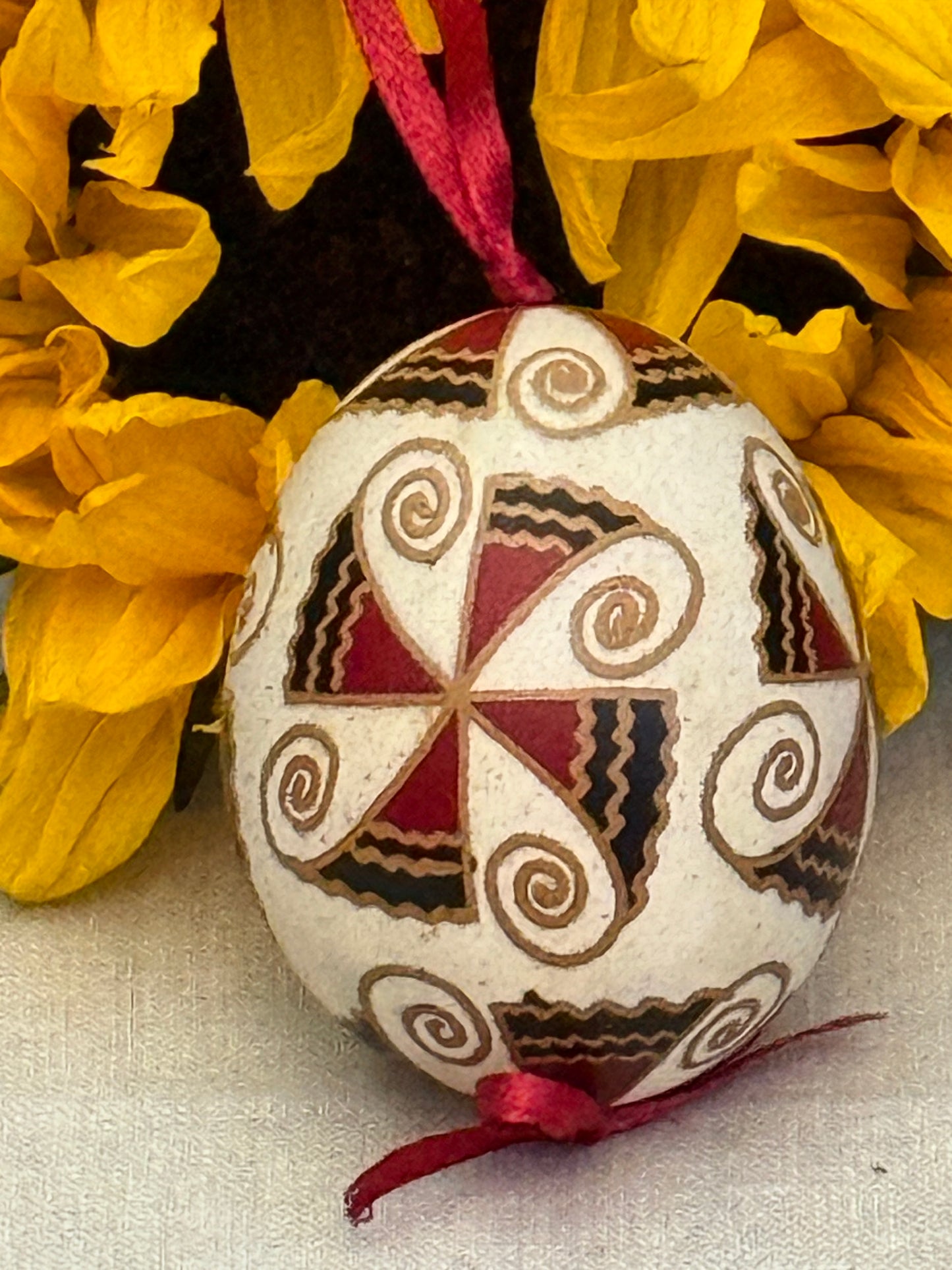 Hand-painted Ukrainian chicken Pysanka #23