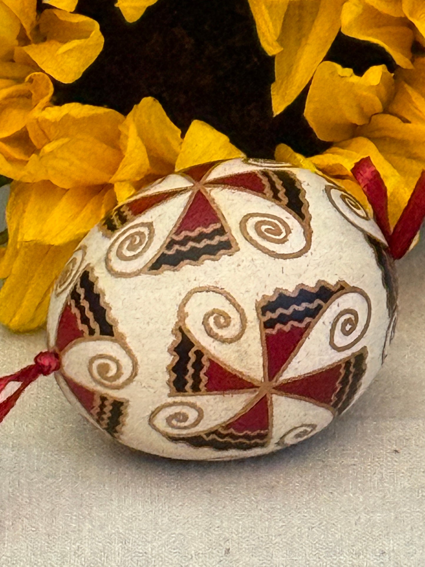 Hand-painted Ukrainian chicken Pysanka #23